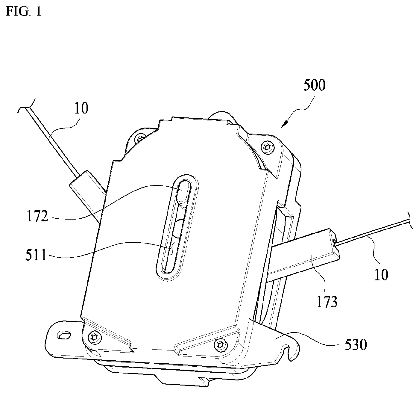 Patent US12480352 — Power sliding door actuator — Figure 1