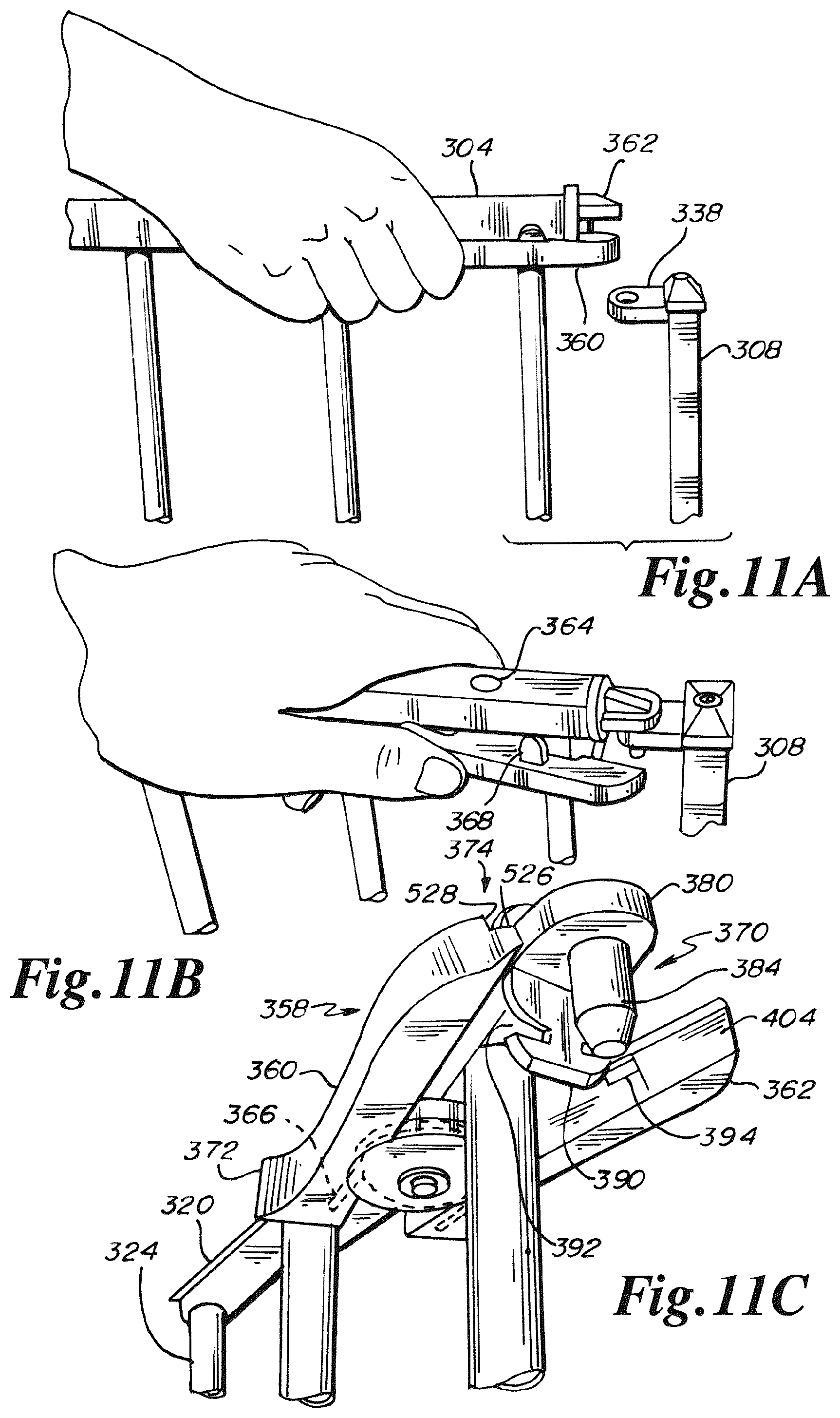 Patent US12480358 Figure 11 – Gate having four pins and stairway post adapter