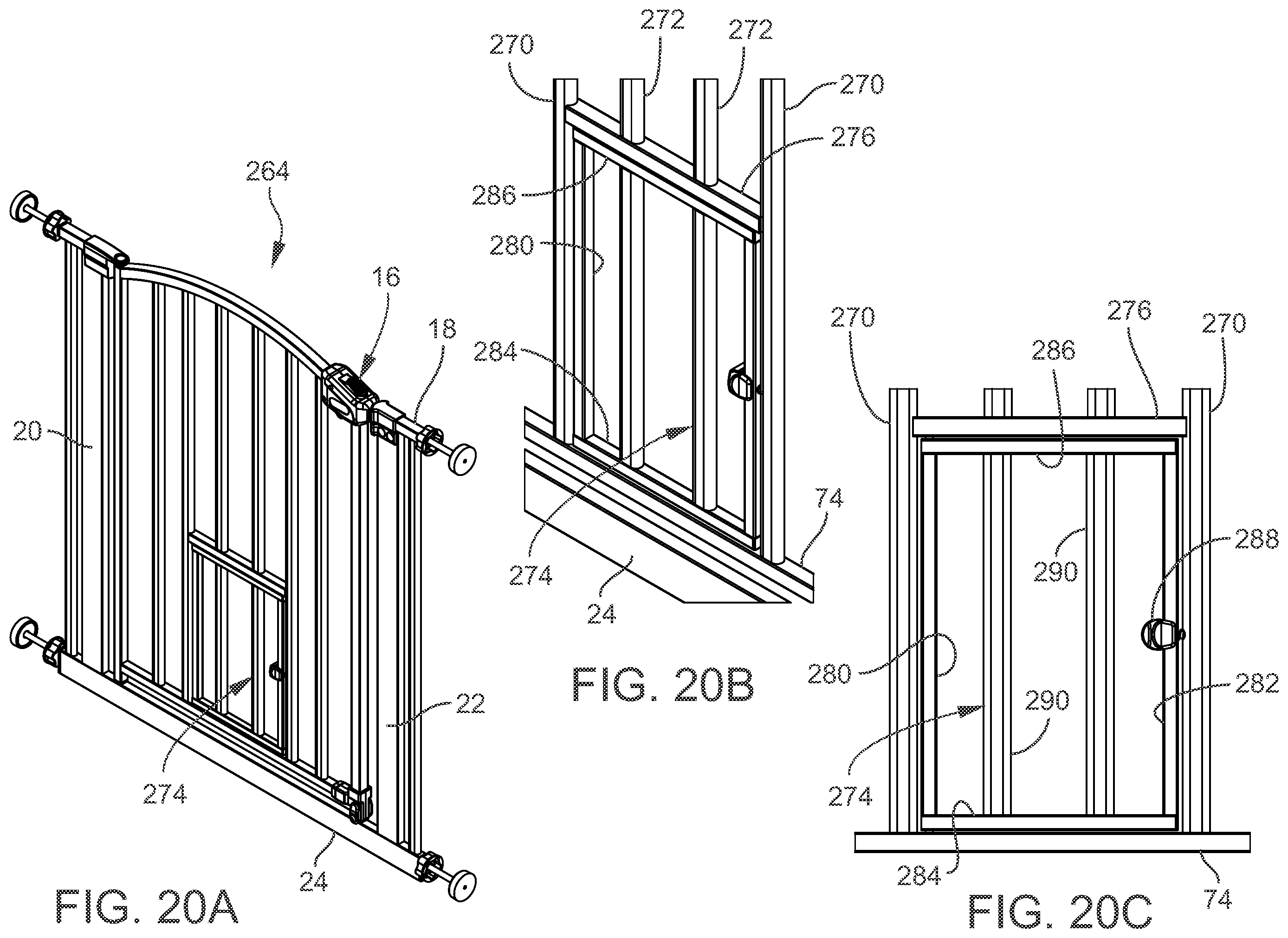 Patent US12480361 Figure 20 – Gated barrier with one hand latch apparatus