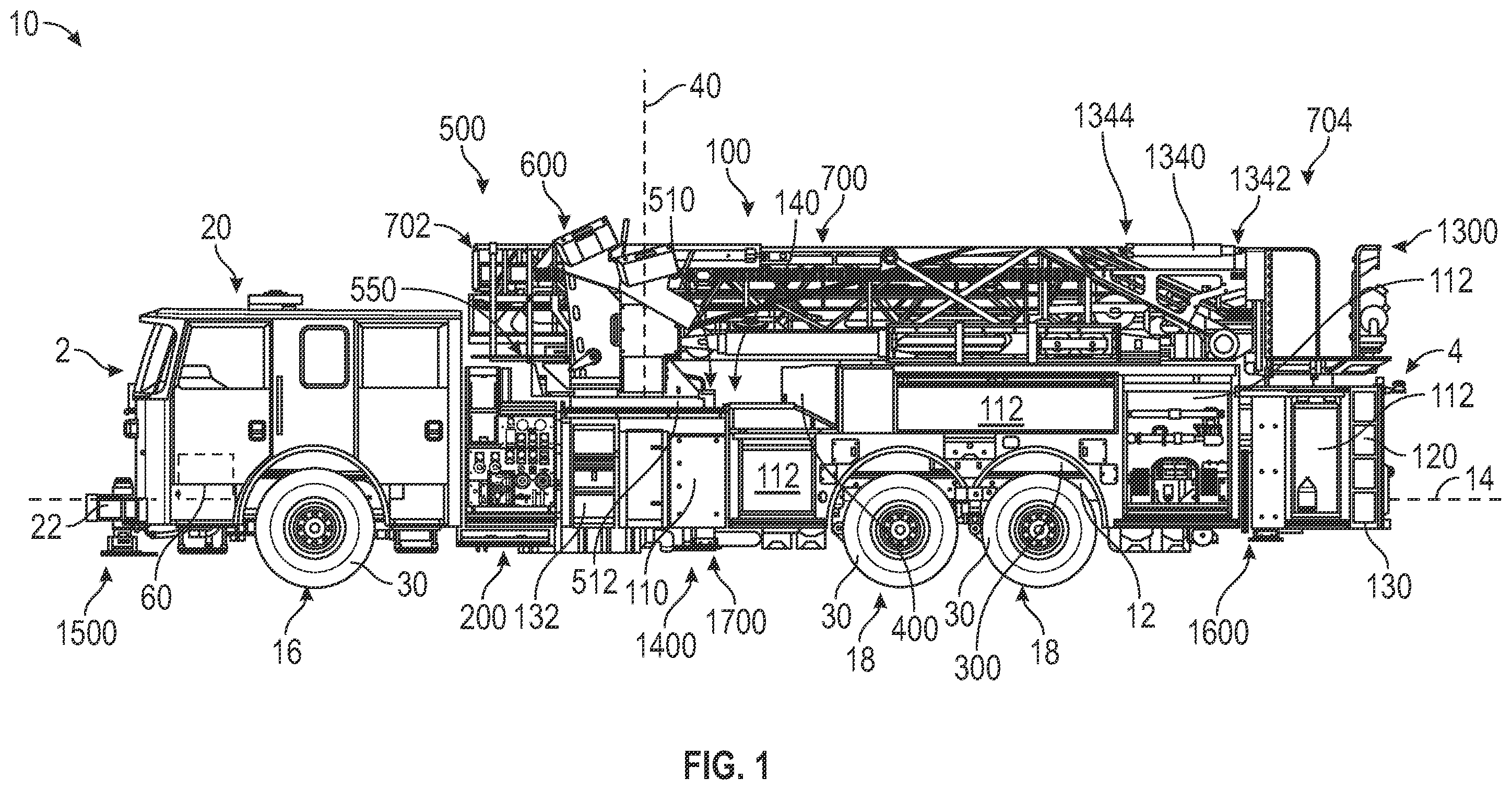Patent US12480362 — Aerial ladder assembly — Figure 1
