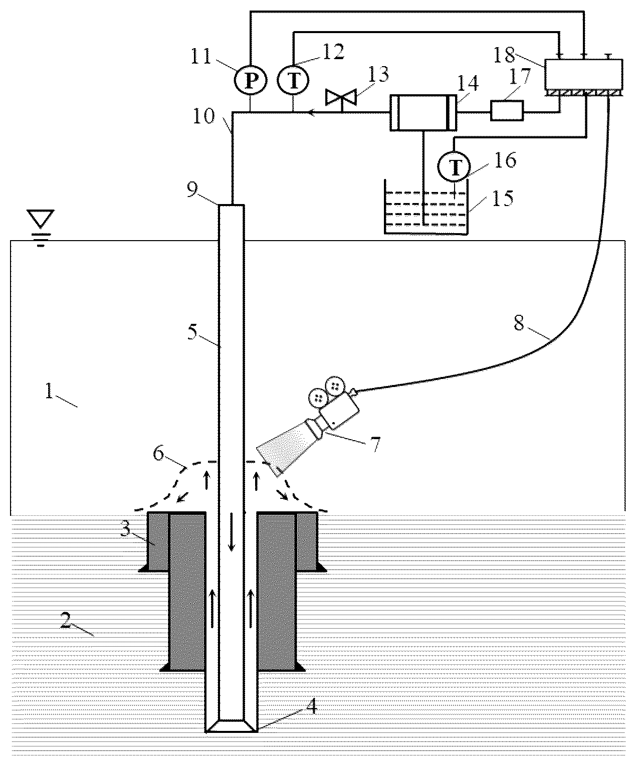 Patent US12480371 — Device and method for rapidly regulating downhole pressure after kick in deepwater shallow open-circuit drilling — Figure 1