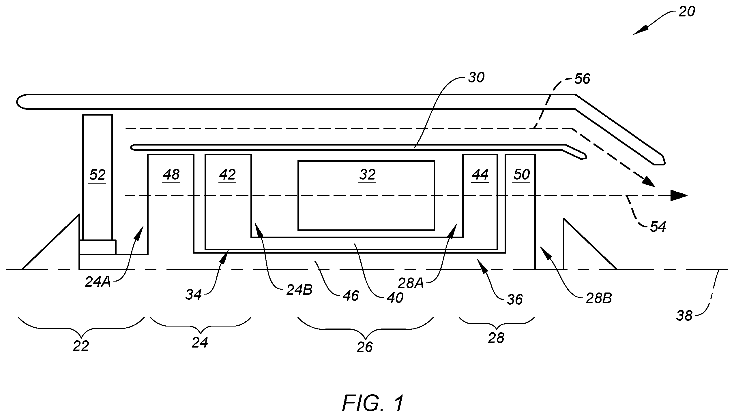 Patent US12480406 — Turbine vane for a gas turbine engine — Figure 1