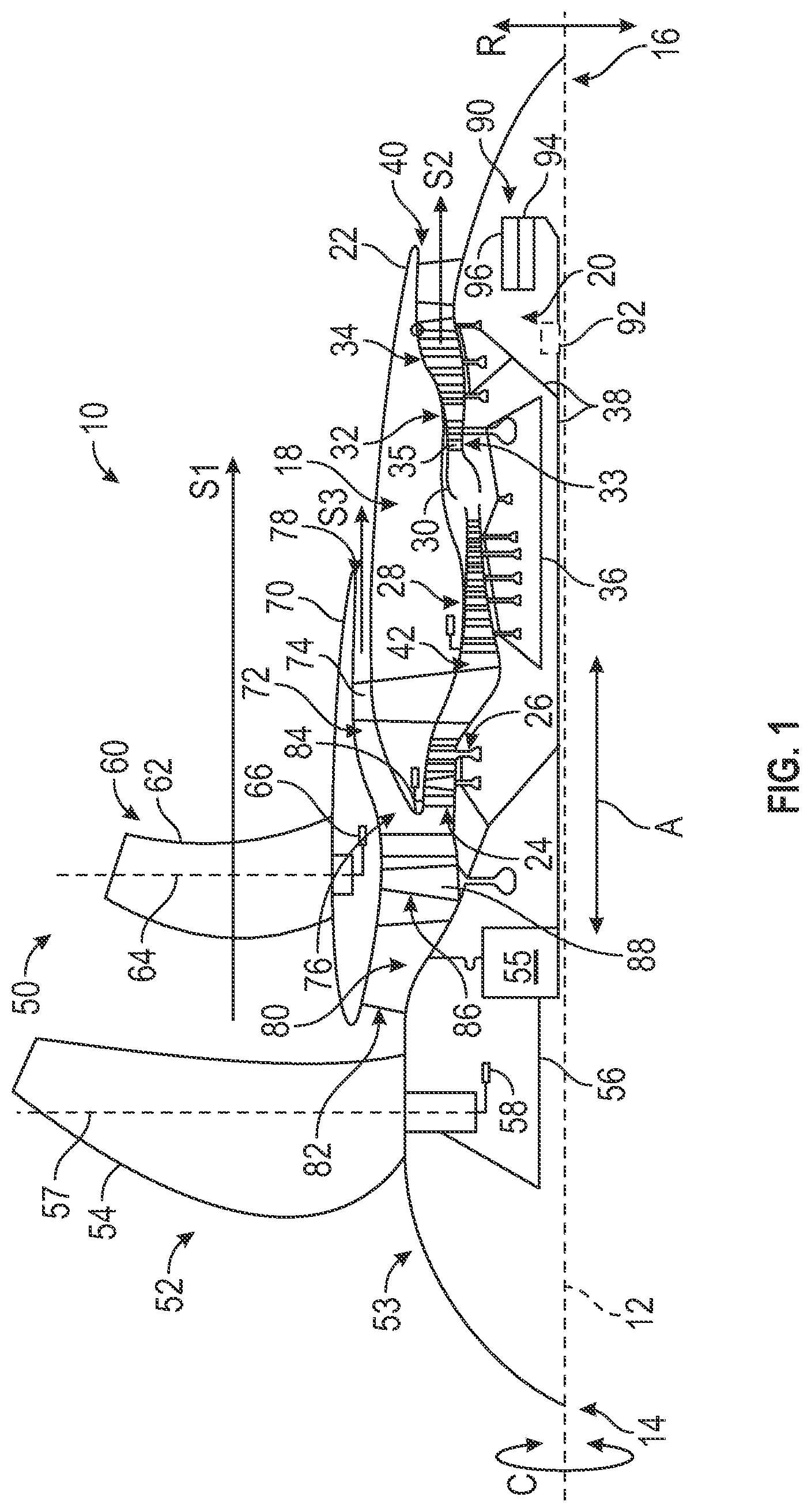 Patent US12480414 — Hub assembly having a pitch lock system — Figure 1