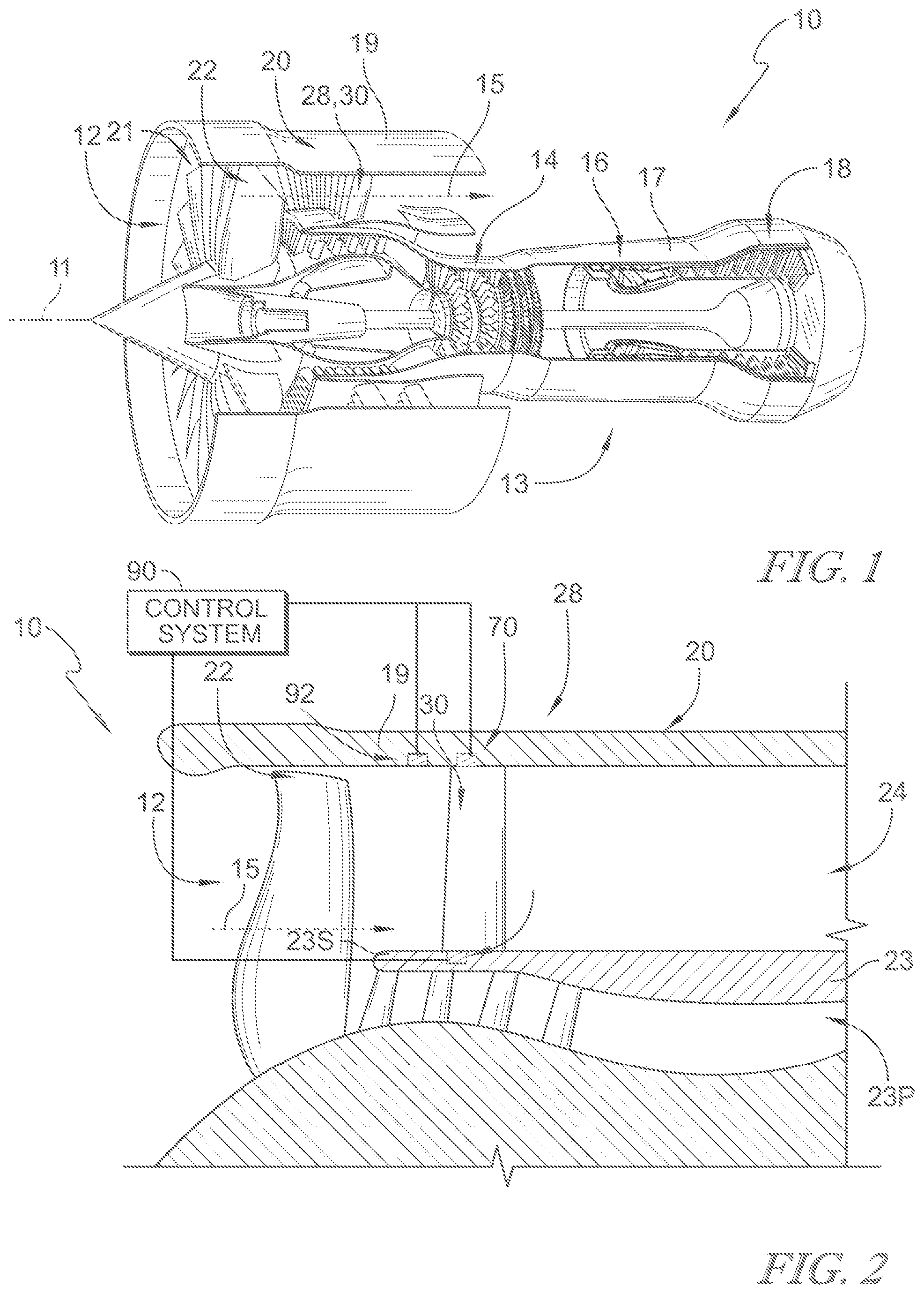 Patent US12480422 — Segmented variable fan outlet guide vane with pass through actuation mechanisms — Figure 1