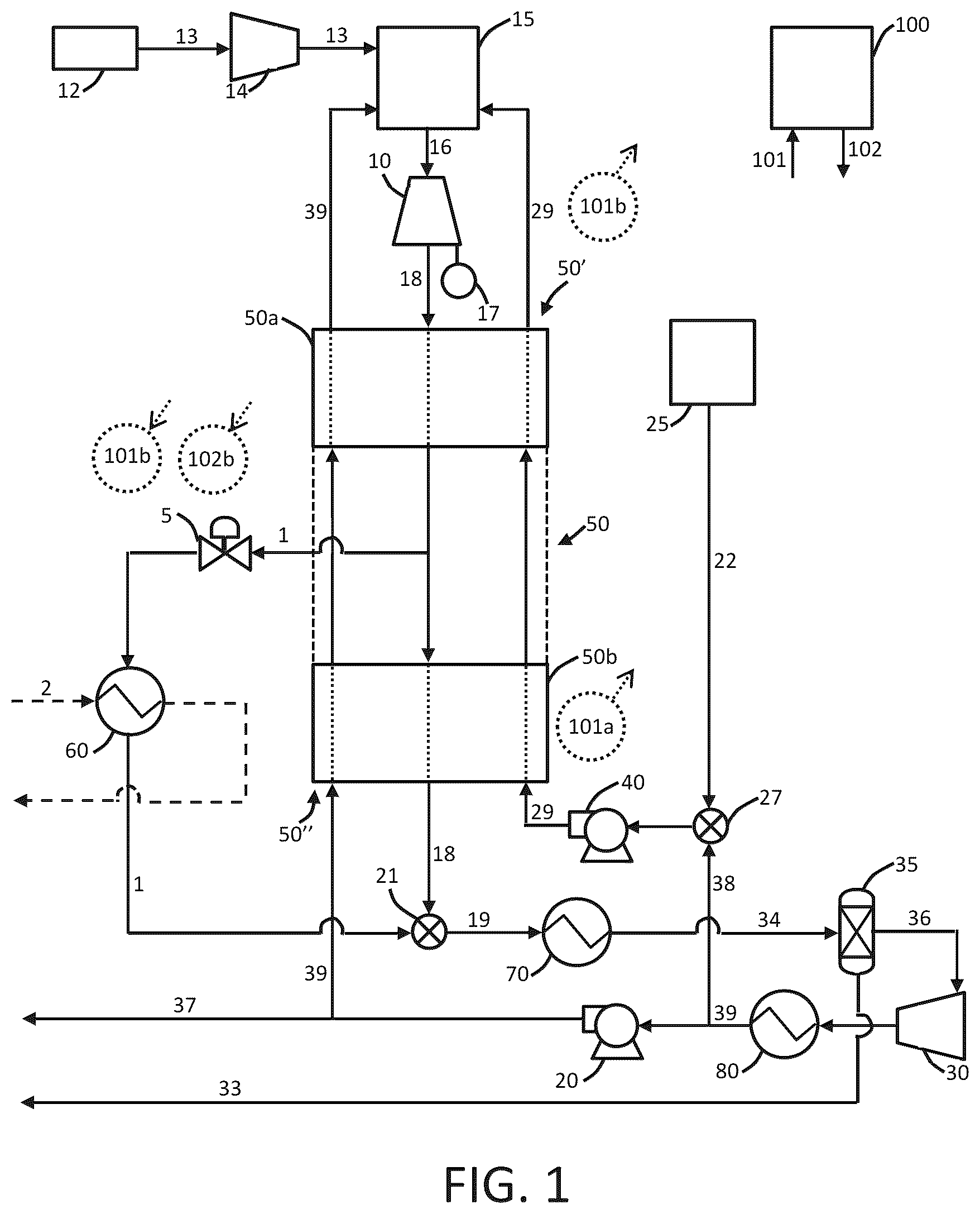 Patent US12480443 — Control schemes for thermal management of power production systems and methods — Figure 1