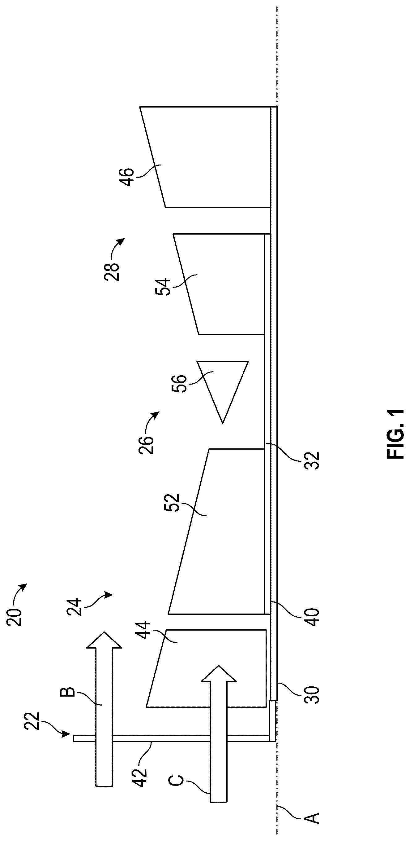 Patent US12480450 Figure 1 – Hybrid electric multiple shaft core