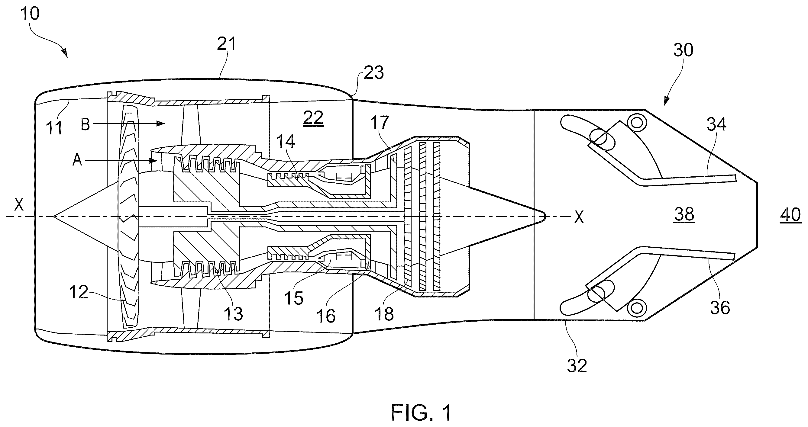 Patent US12480458 — Gas turbine engine ducting system having a plurality of spherical joints — Figure 1