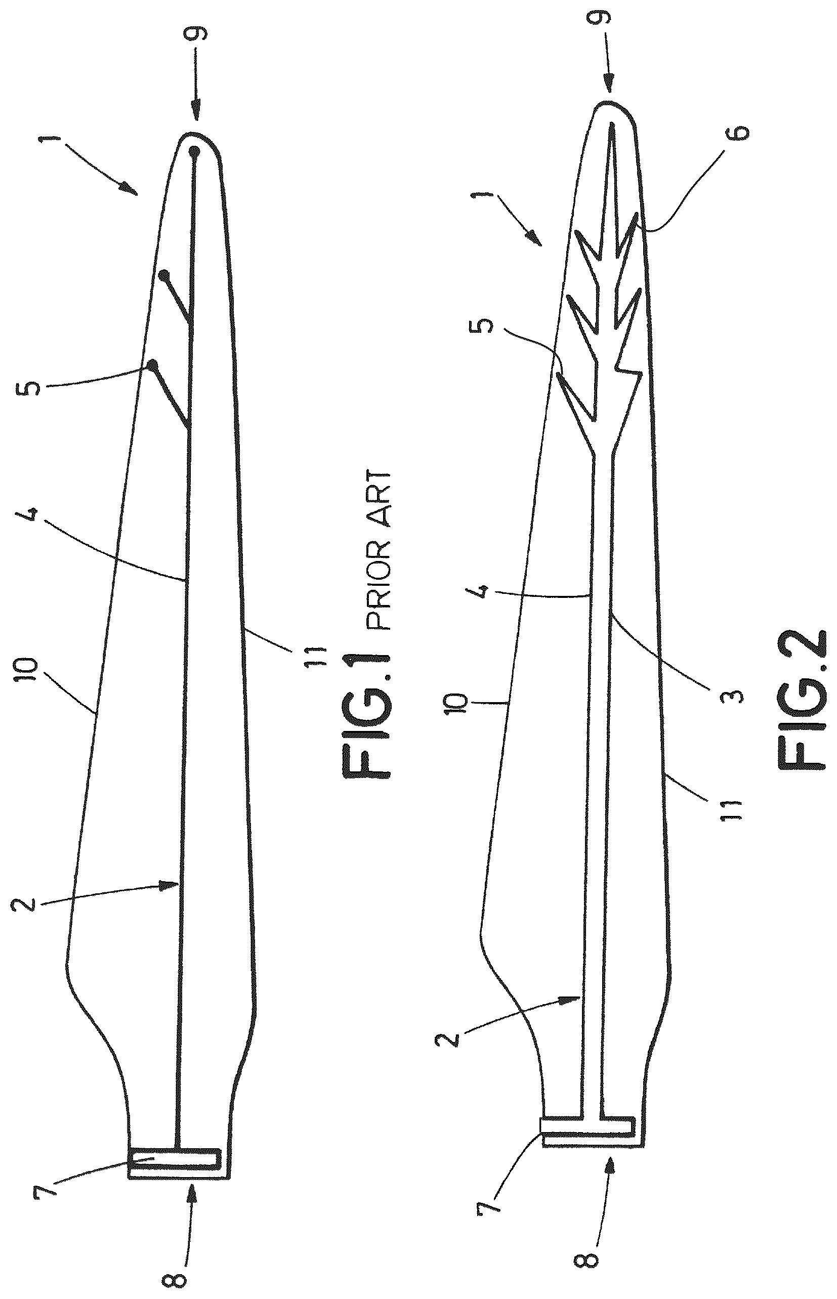 Patent US12480466 — Blade for a rotor of a wind turbine comprising internally a continous cable arrangement intended to measure conductivity — Figure 1