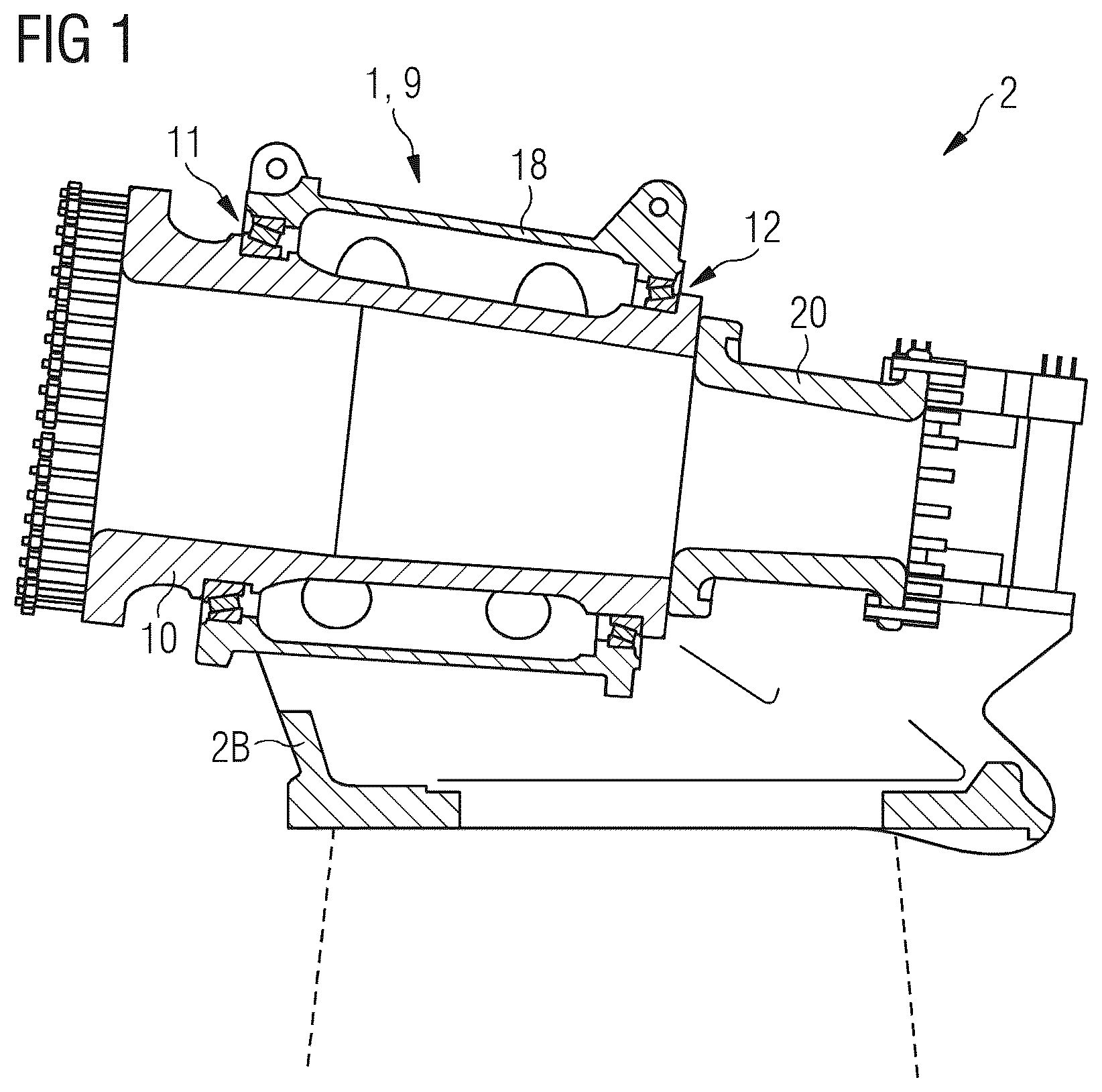 Patent US12480477 — Main bearing unit — Figure 1