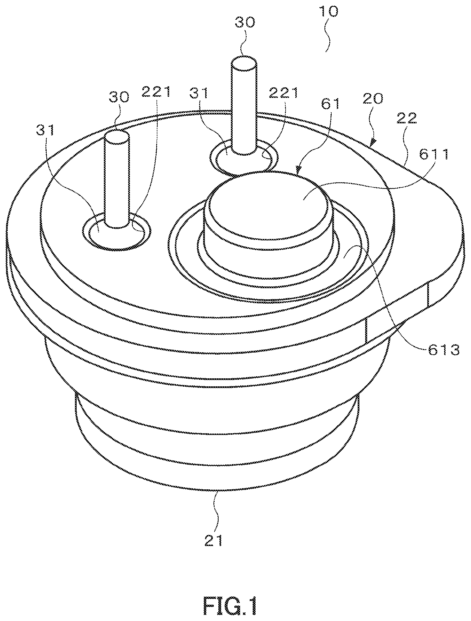 Patent US12480486 — Pressure switch with two pressing members and a hermetic electric compressor arrangement therewith — Figure 1