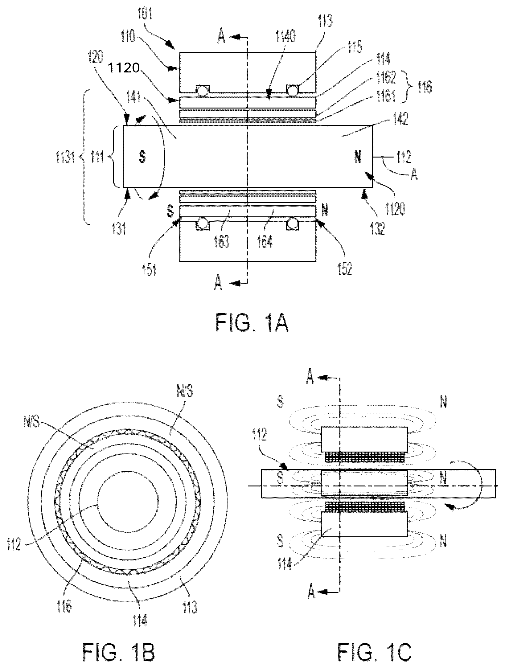 Patent US12480544 — Hybrid airfoil and auxiliary magnetic bearings — Figure 1