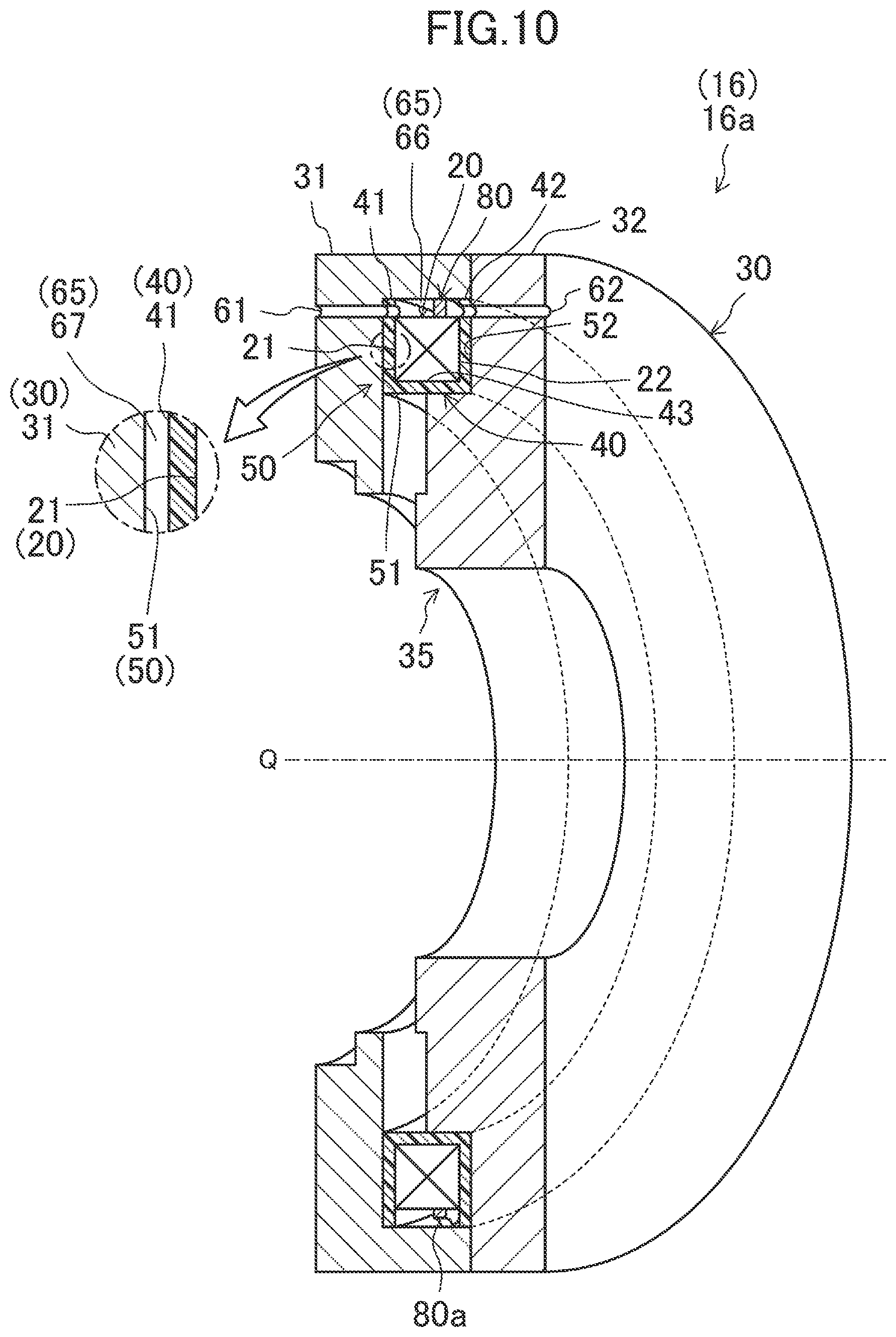 Patent US12480547 Figure 10 – Thrust magnetic bearing with cooling structure