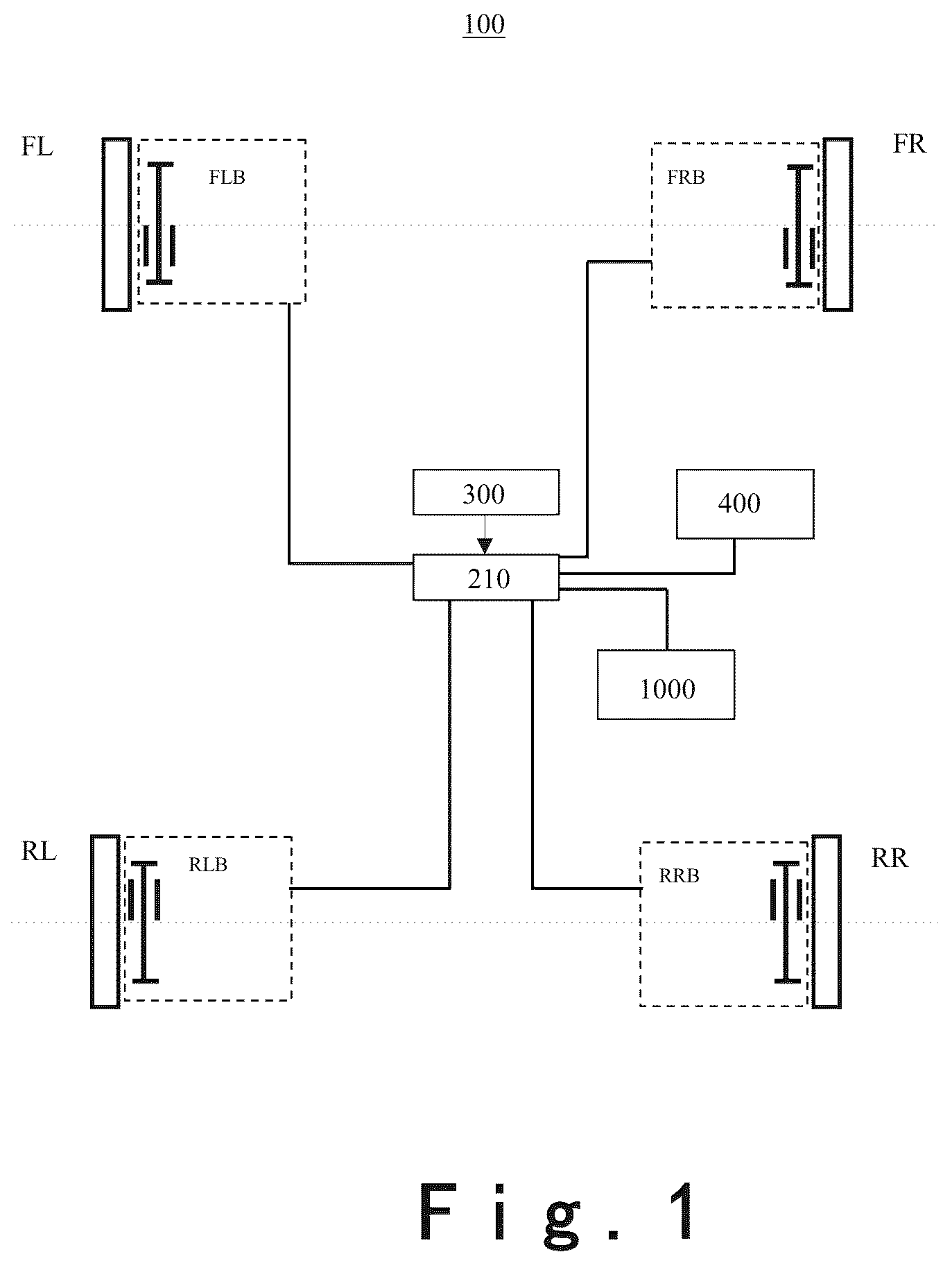 Patent US12480553 — System and method for monitoring wear of braking frictional pad of motor vehicle — Figure 1