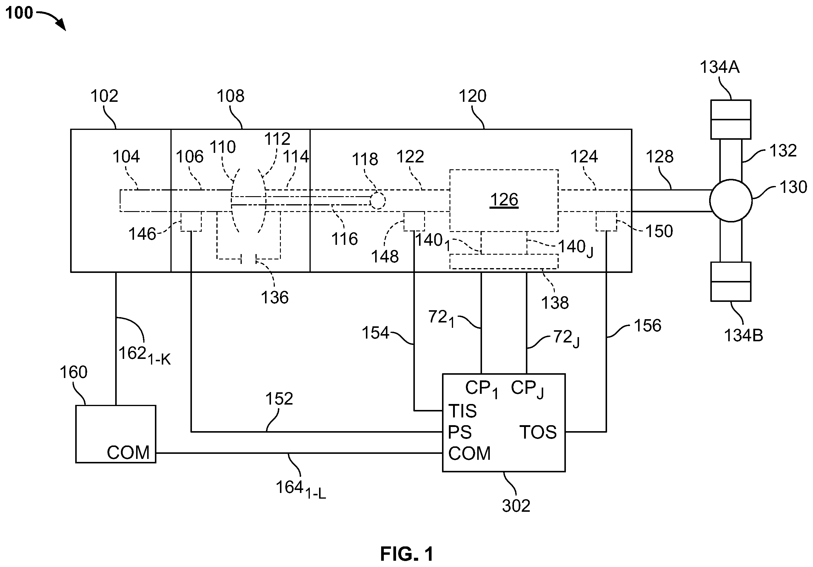 Patent US12480570 — Transmission systems to control heat exchangers to manage transmission sump temperature — Figure 1