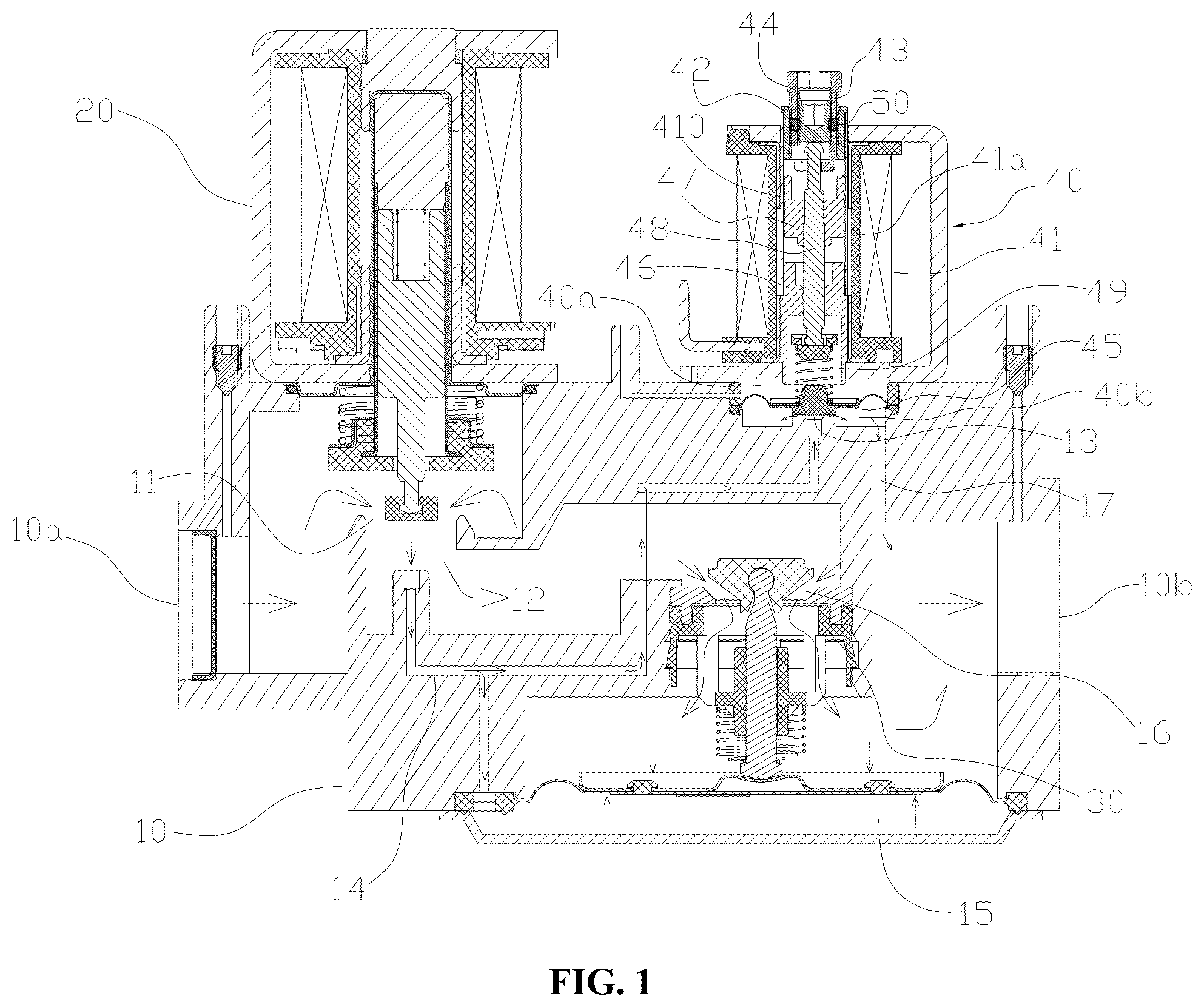 Patent US12480594 — Electromagnetic control device and gas valve having same — Figure 1