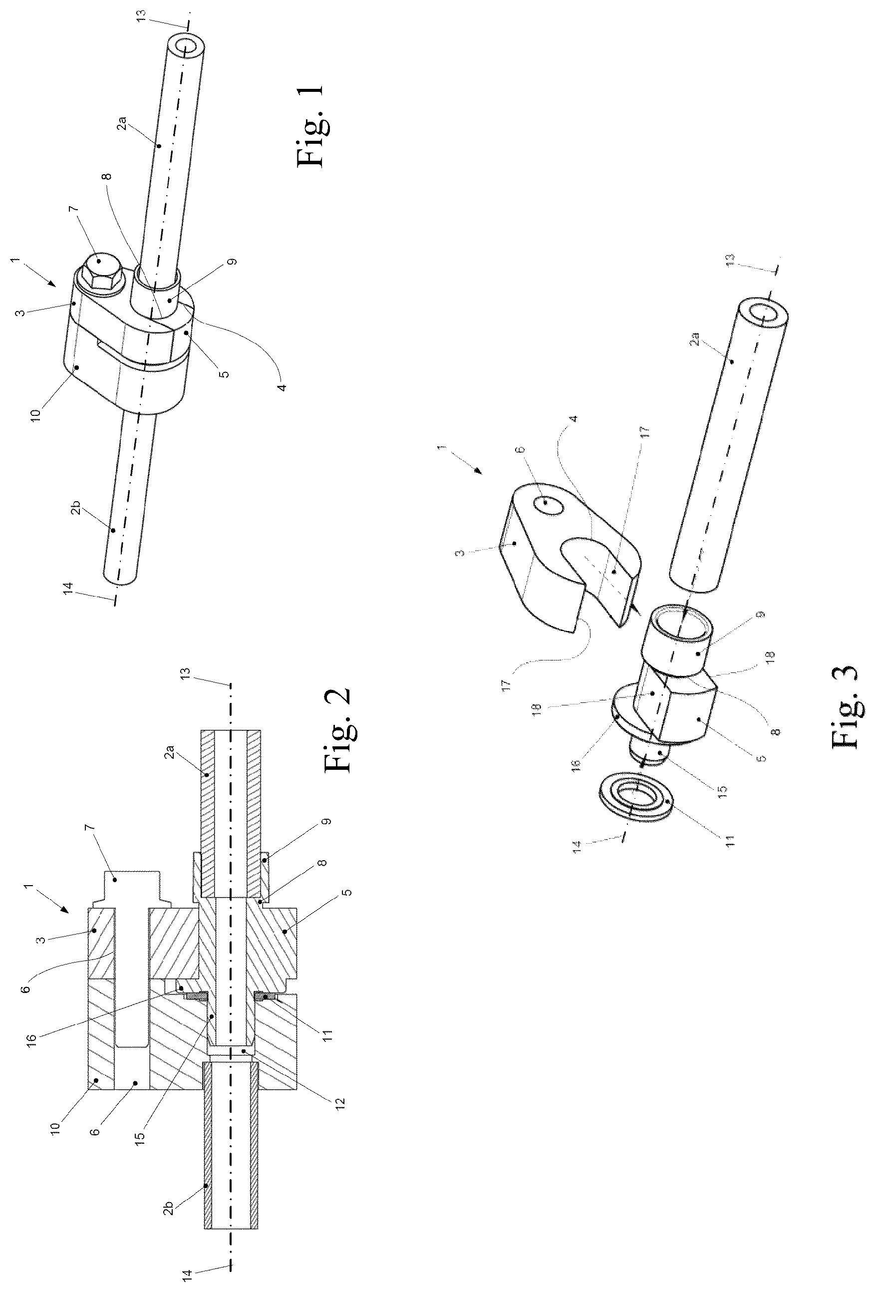 Patent US12480607 Figure 1 – Connection element for connecting lines for conducting a fluid