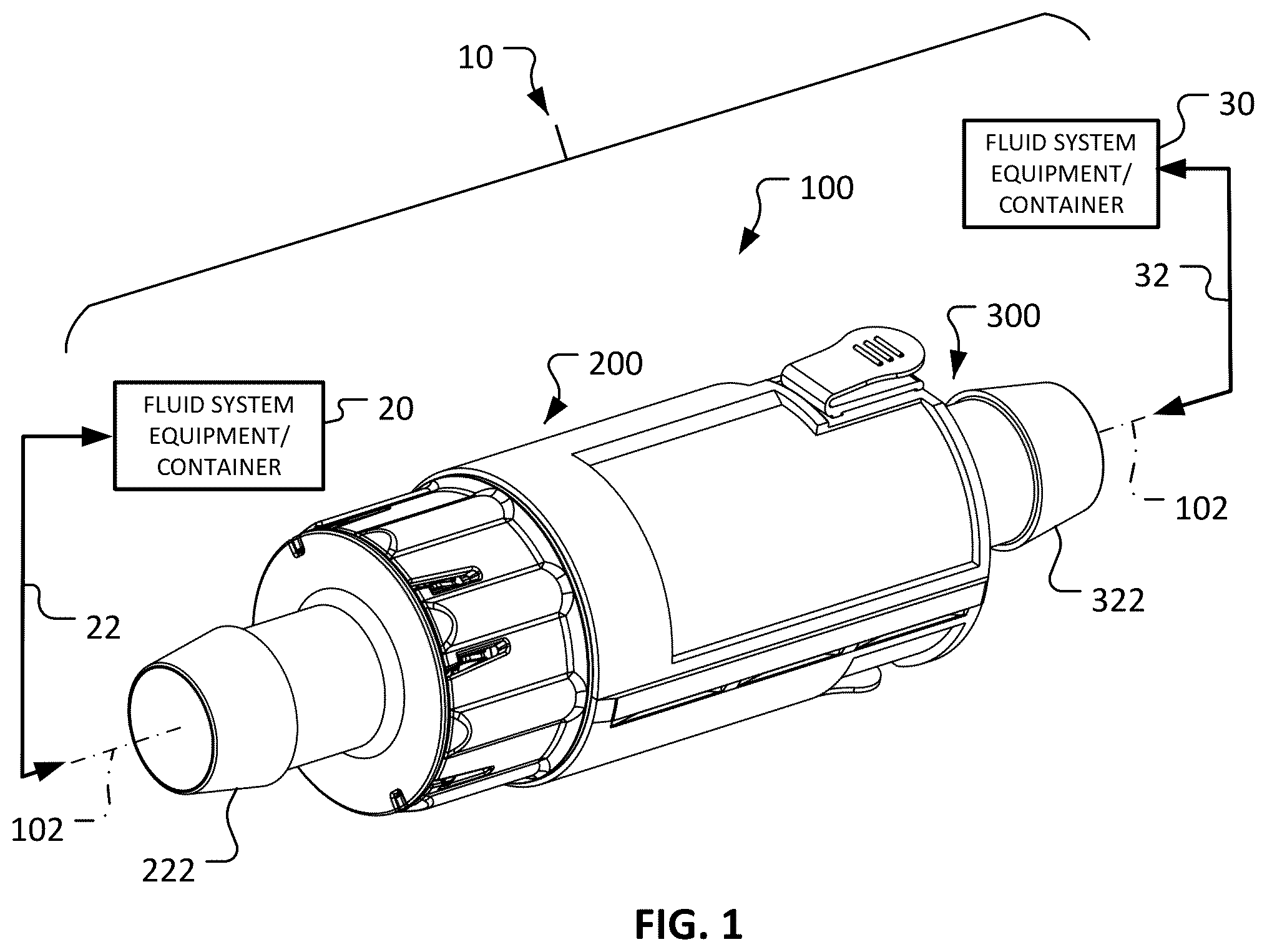 Patent US12480608 Figure 1 – Aseptic fluid couplings