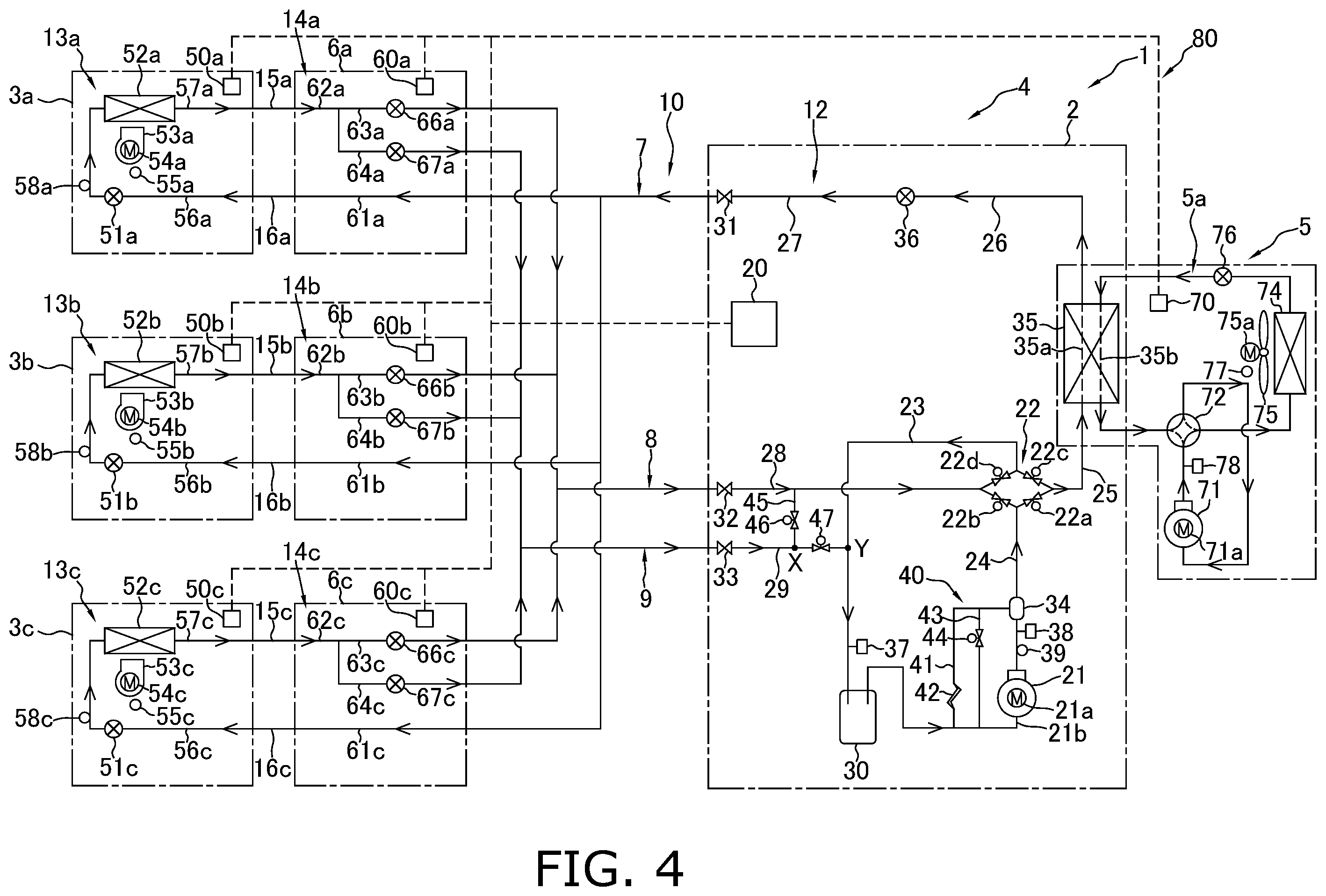 Patent US12480692 Figure 4 – Refrigeration cycle system, heat source unit, and refrigeration cycle apparatus