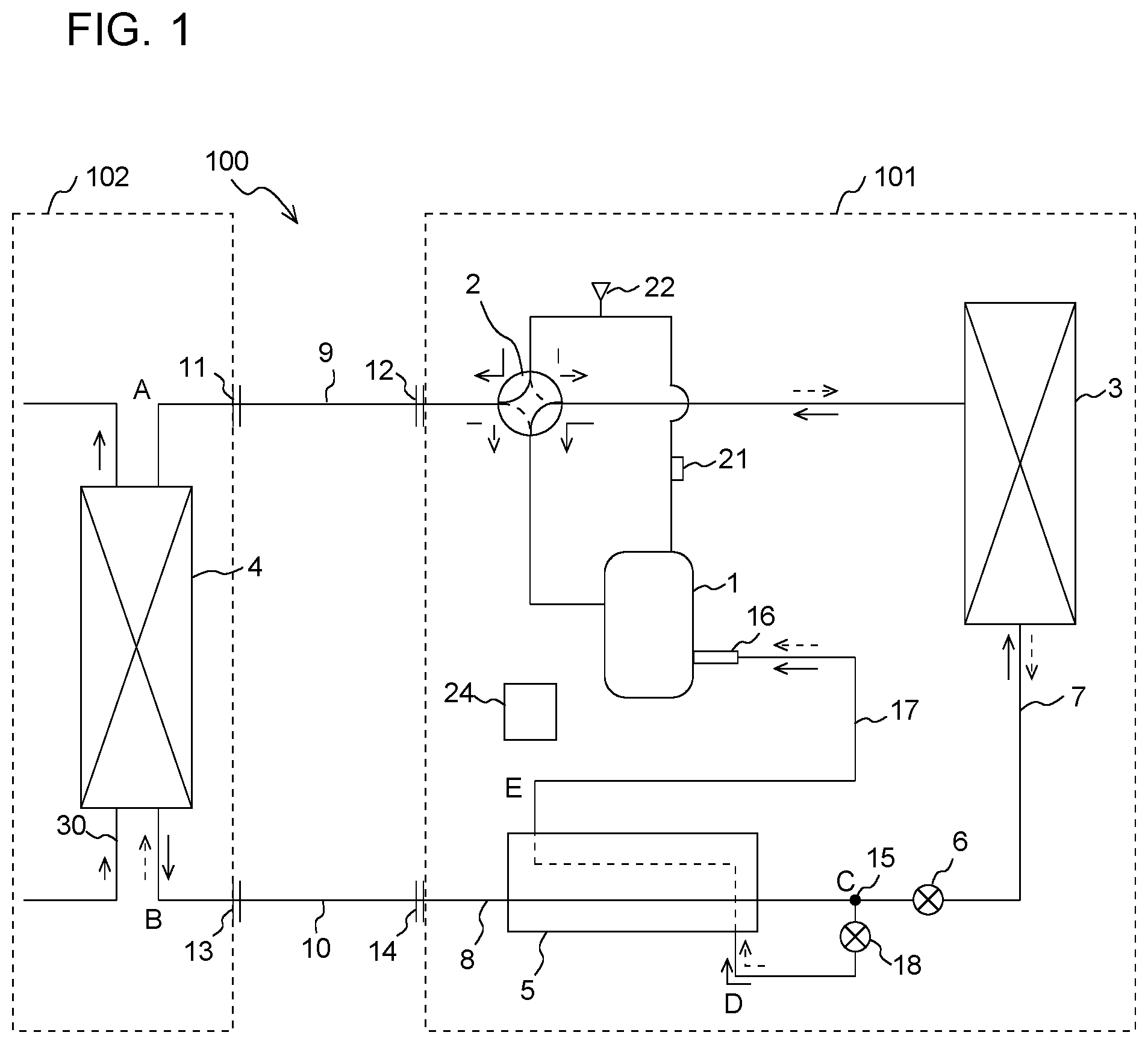 Patent US12480695 — Refrigeration cycle apparatus — Figure 1
