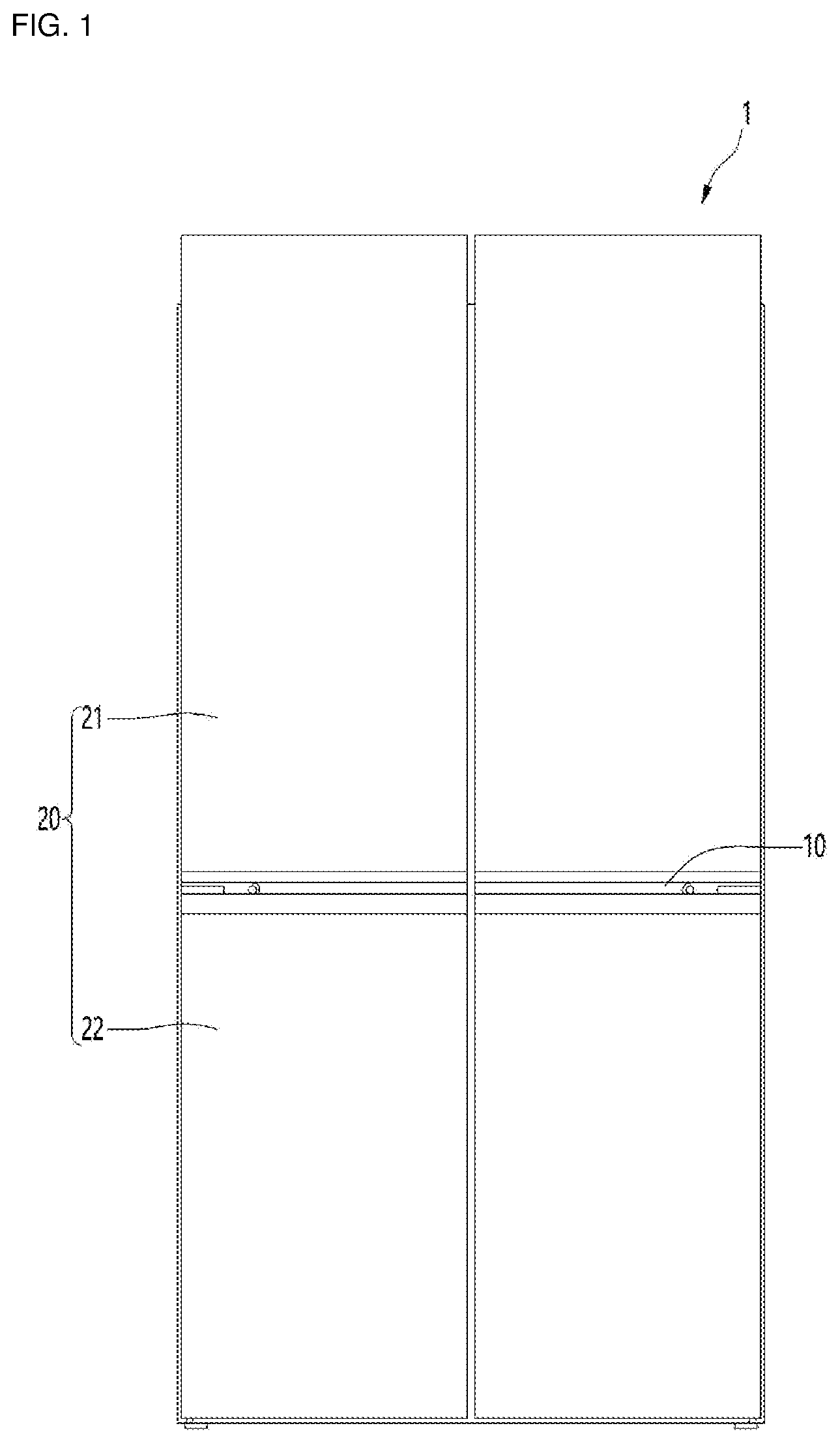Patent US12480705 — Refrigerator — Figure 1