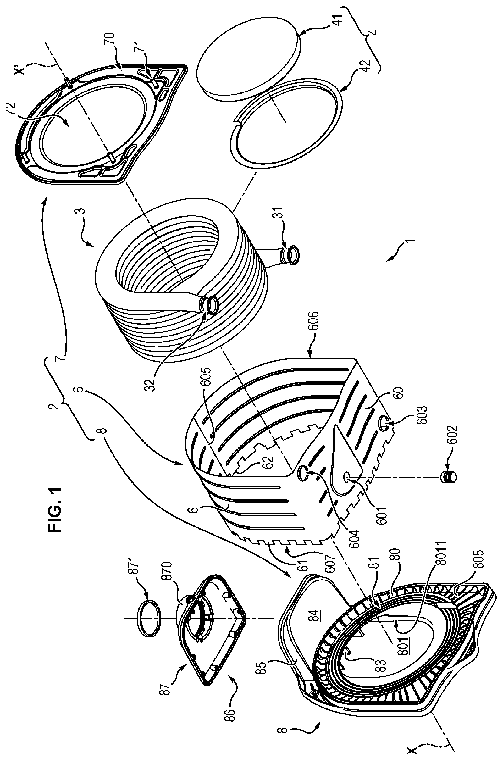 Patent US12480724 Figure 1 – Condensation heat exchanger