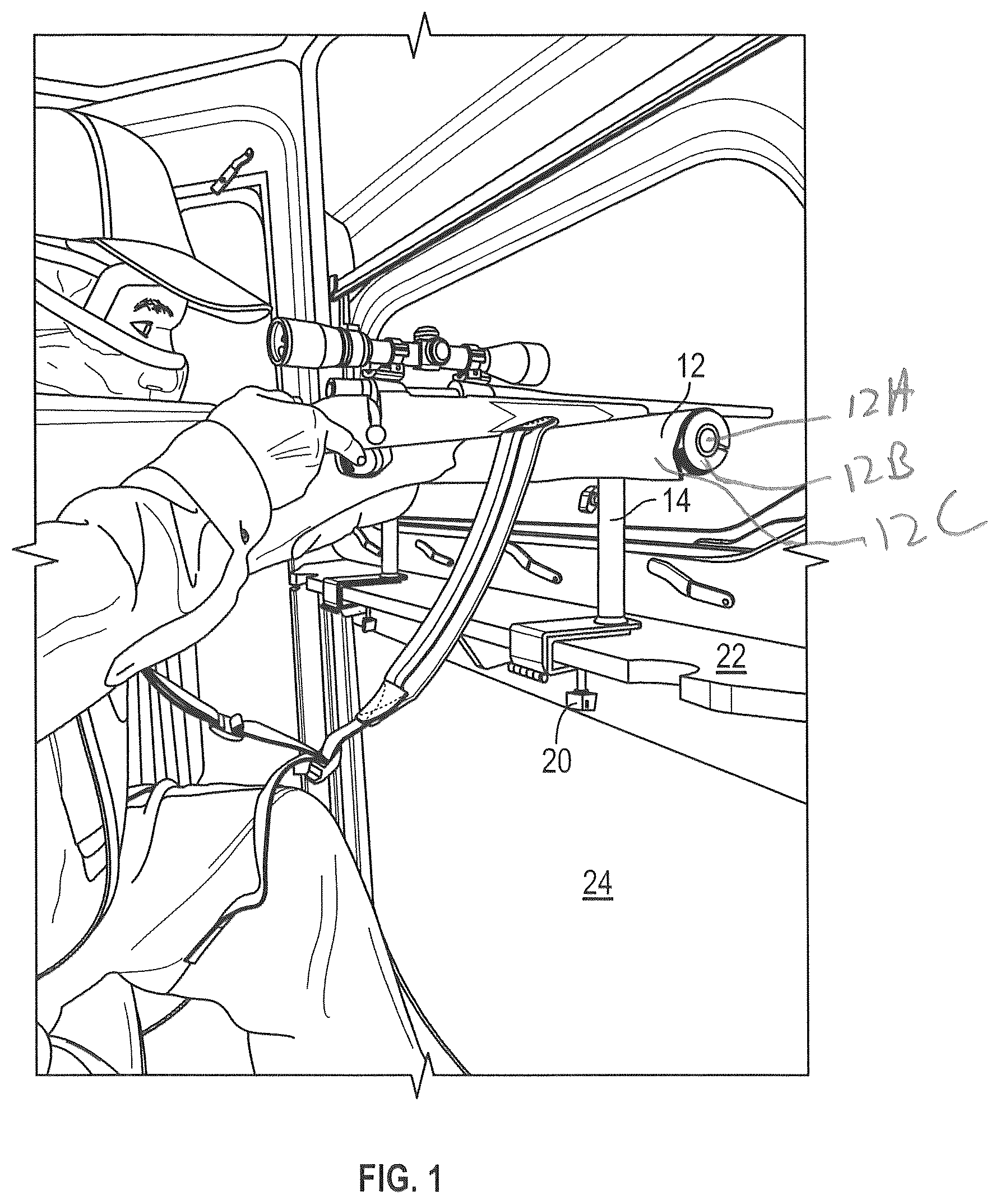 Patent US12480730 — Firearm shooting rest — Figure 1