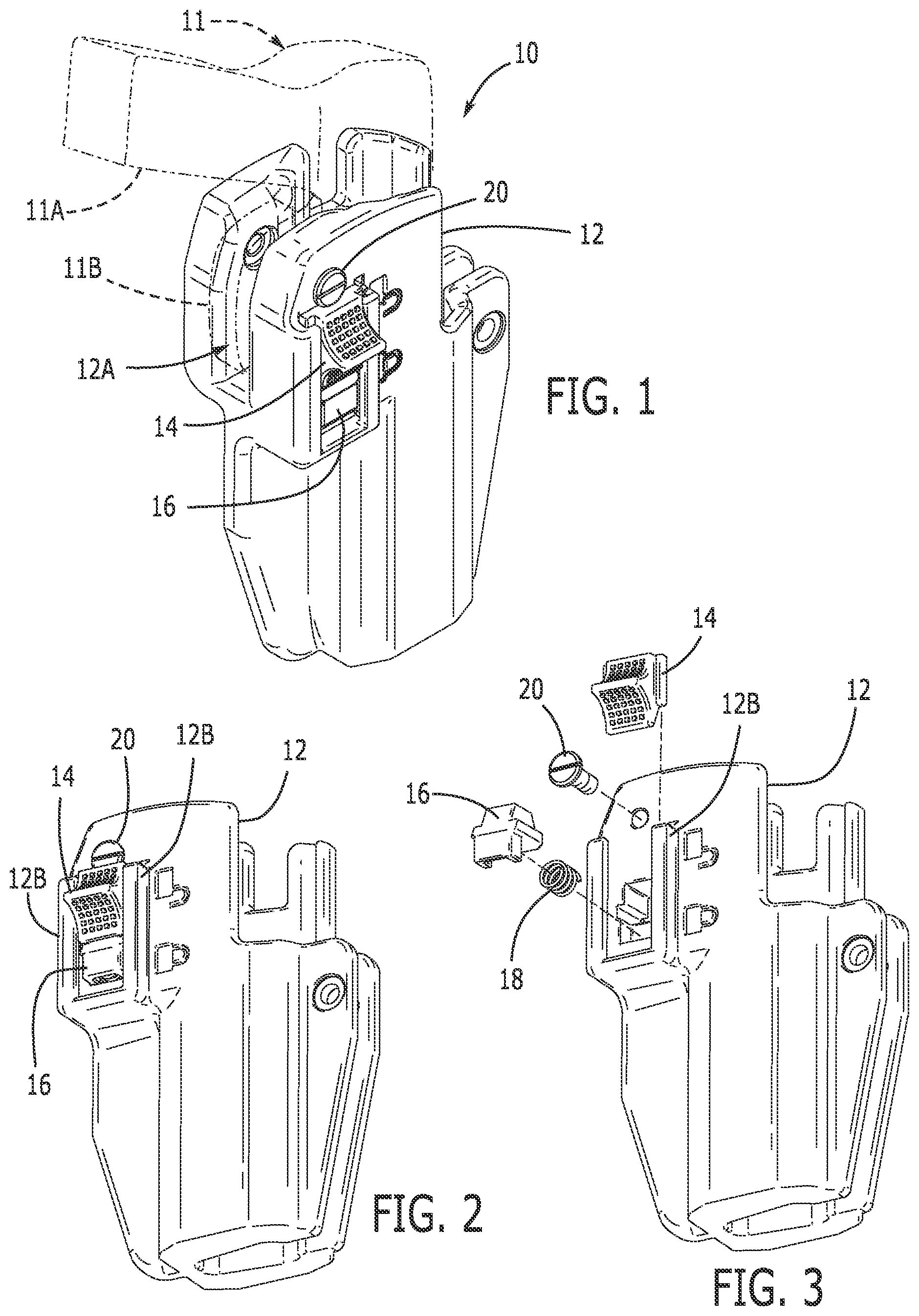 Patent US12480741 — Toggle locking mechanism for a firearm holster — Figure 1