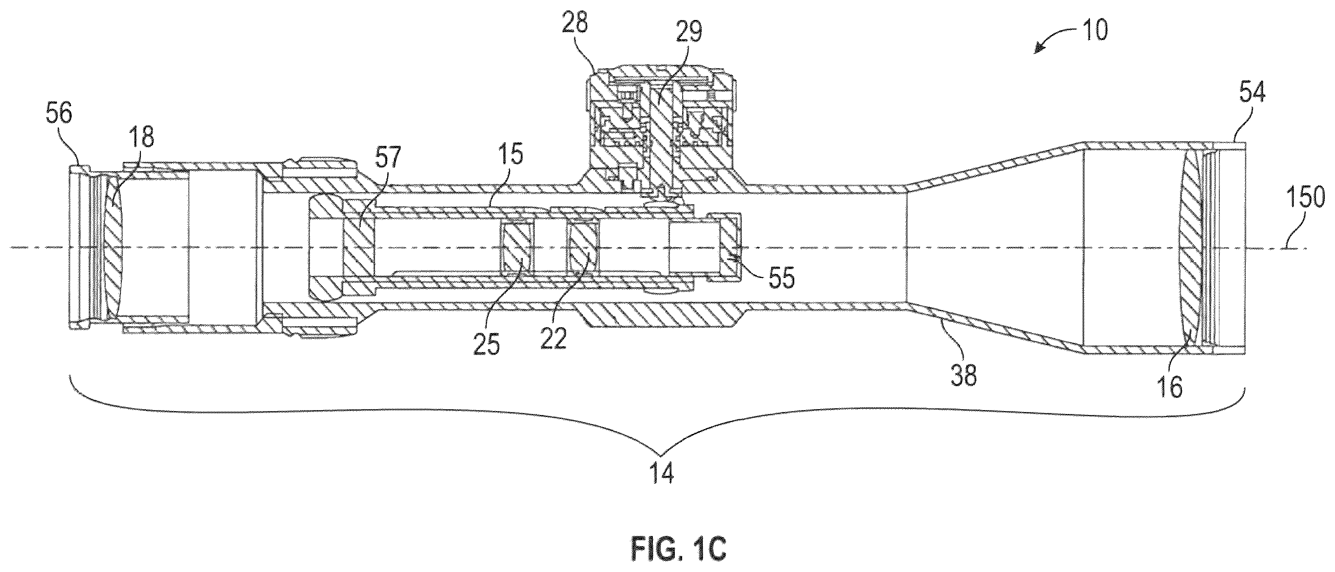Patent US12480743 Figure 2 – Viewing optic with an enabler interface