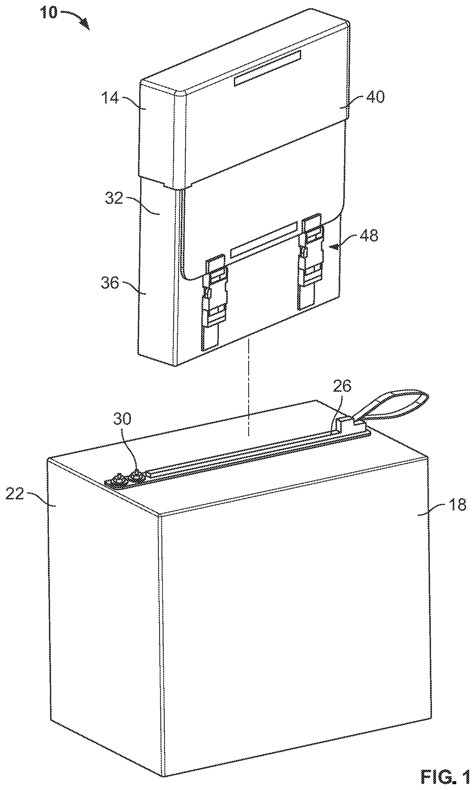 Patent US12480753 — Method and assembly for containing a hazardous object — Figure 1
