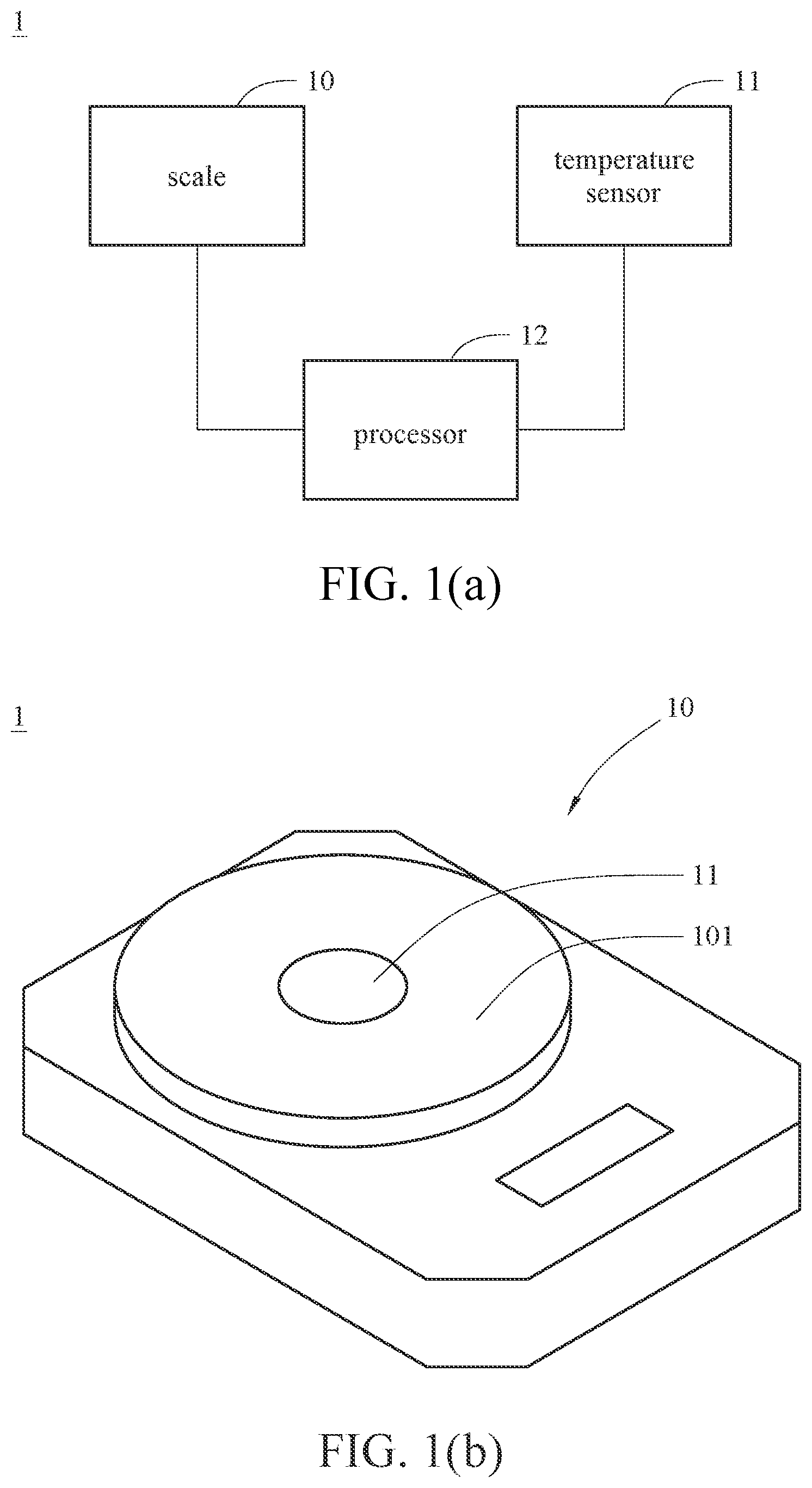 Patent US12480805 — Weighing device with temperature sensing function and temperature compensation method thereof — Figure 1