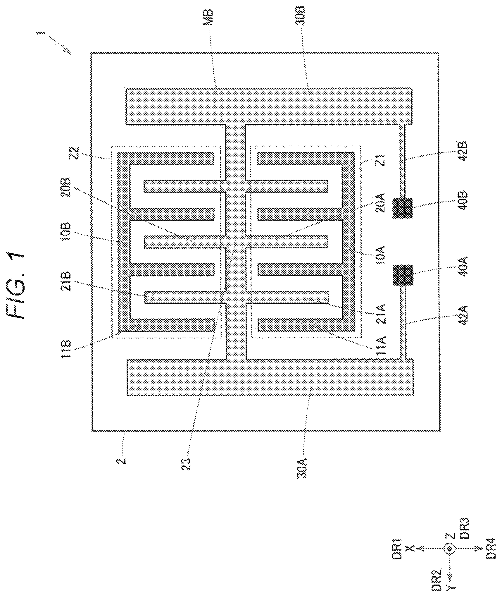 Patent US12480969 — Physical quantity sensor and inertial measurement unit — Figure 1