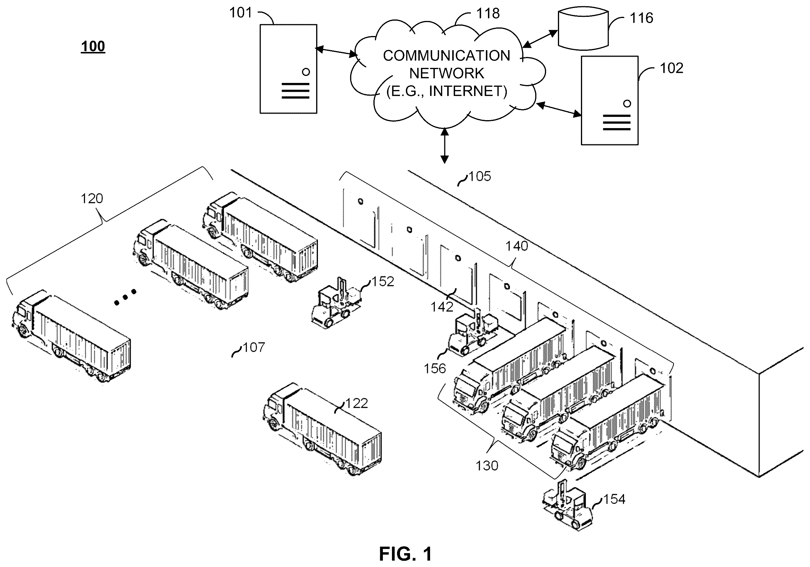Patent US12488314 — System and method for trailer unload prioritization — Figure 1