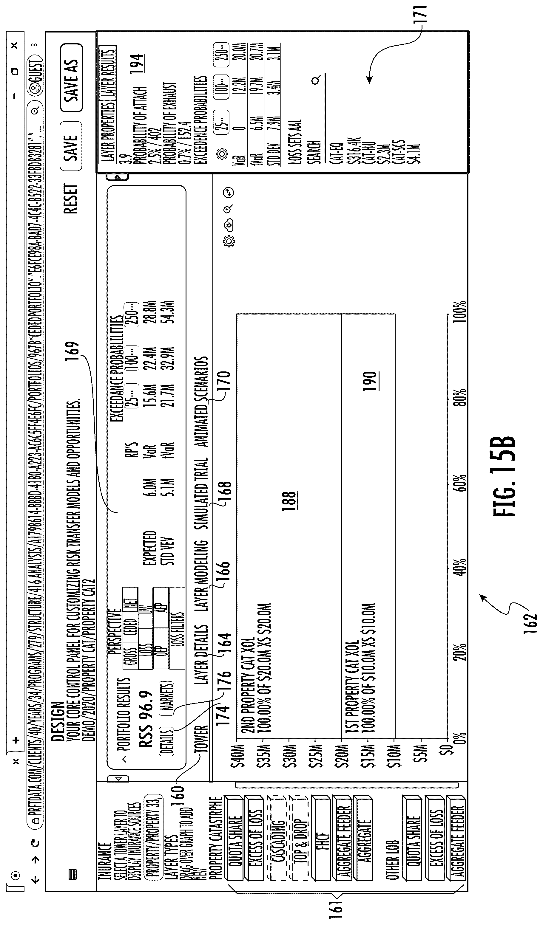 Patent US12488398 Figure 17 – Systems and methods for custom and real-time visualization, comparison and analysis of insurance and reinsurance structures