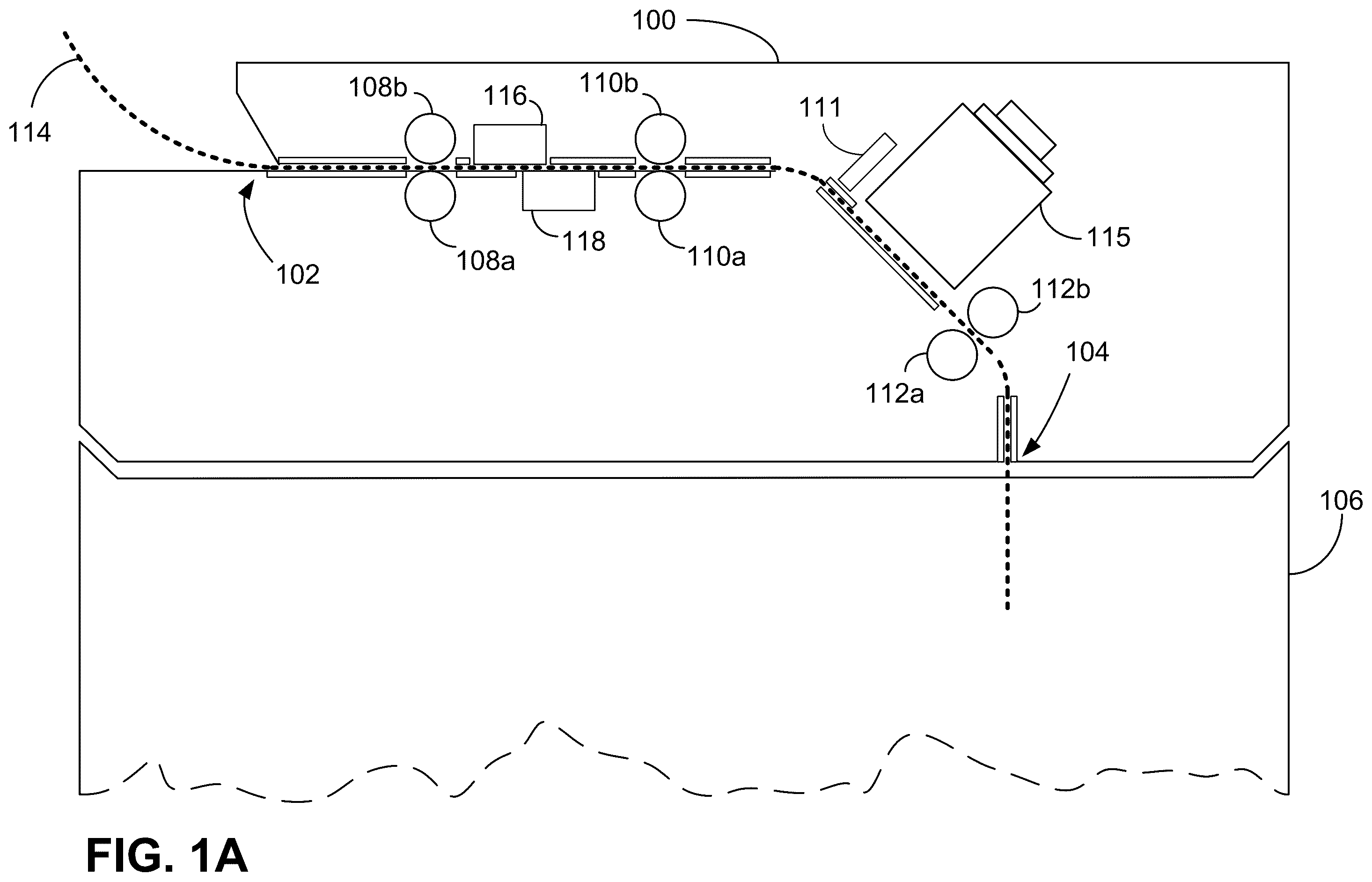 Patent US12488647 — Low profile apparatus for ballot tabulation and imprinting of unique identifiers — Figure 1