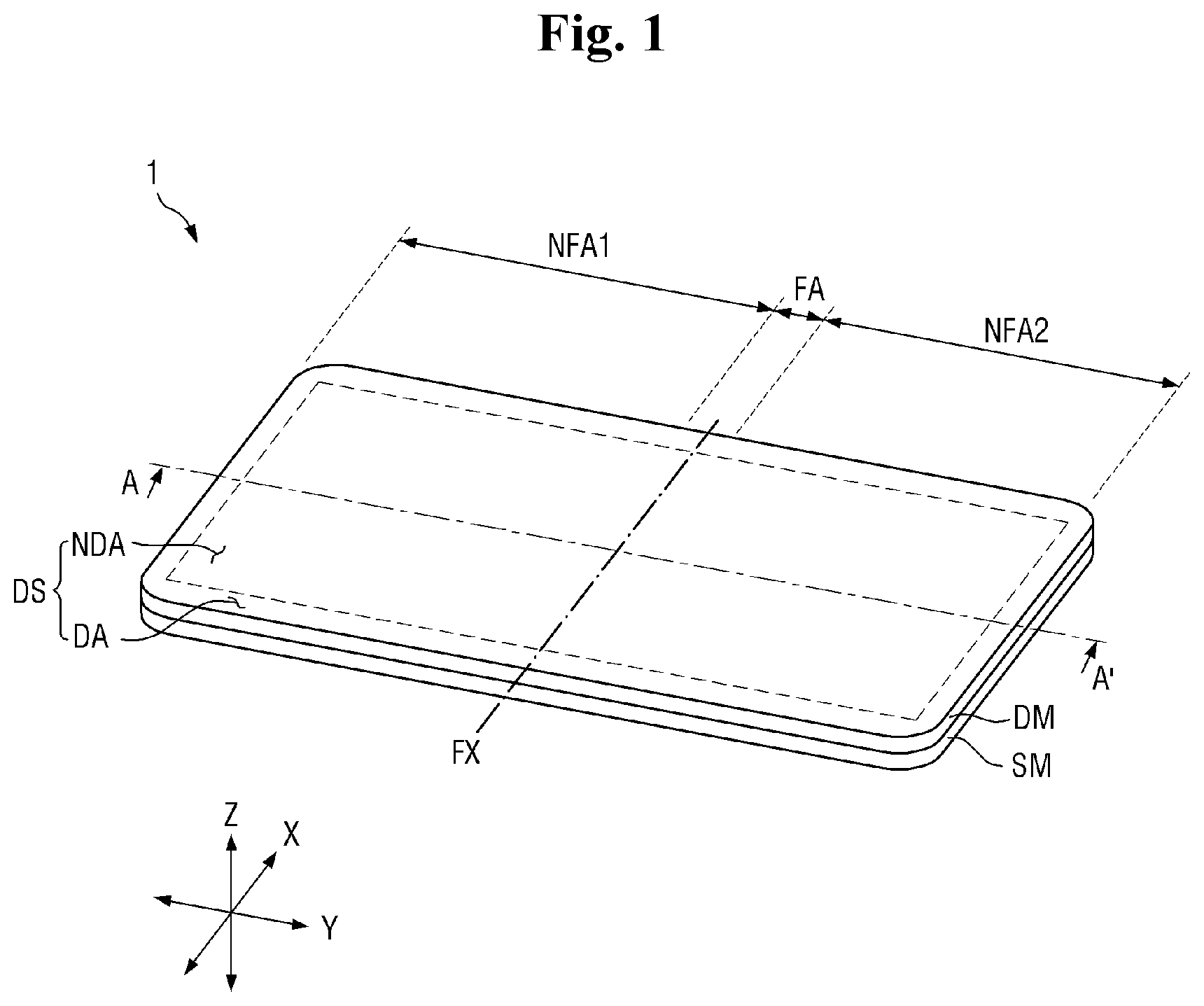 Patent US12488710 — Display device and manufacturing method of display device — Figure 1