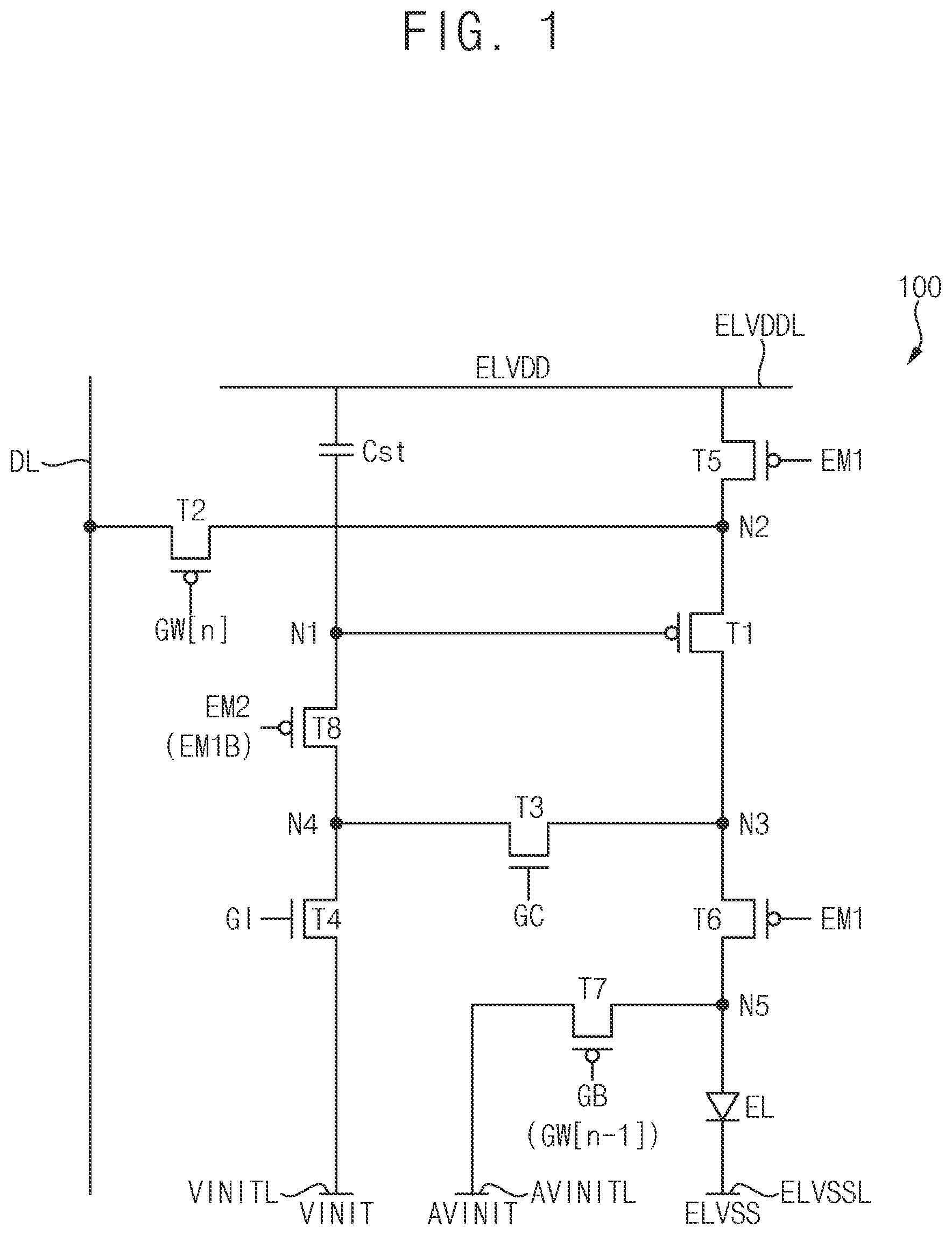 Patent US12488748 — Pixel of a display device and display device — Figure 1