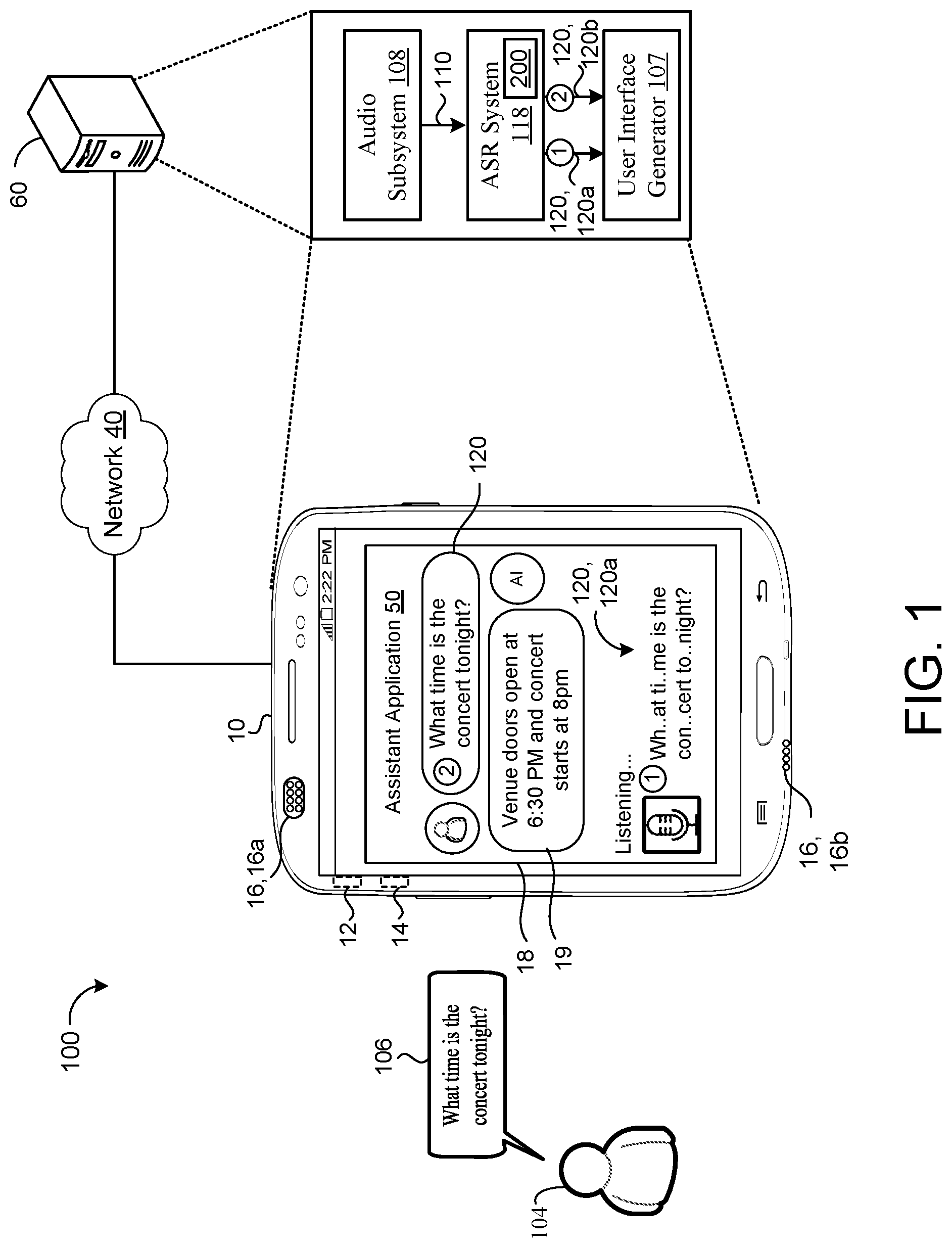 Patent US12488791 — Contextual biasing with text injection — Figure 1