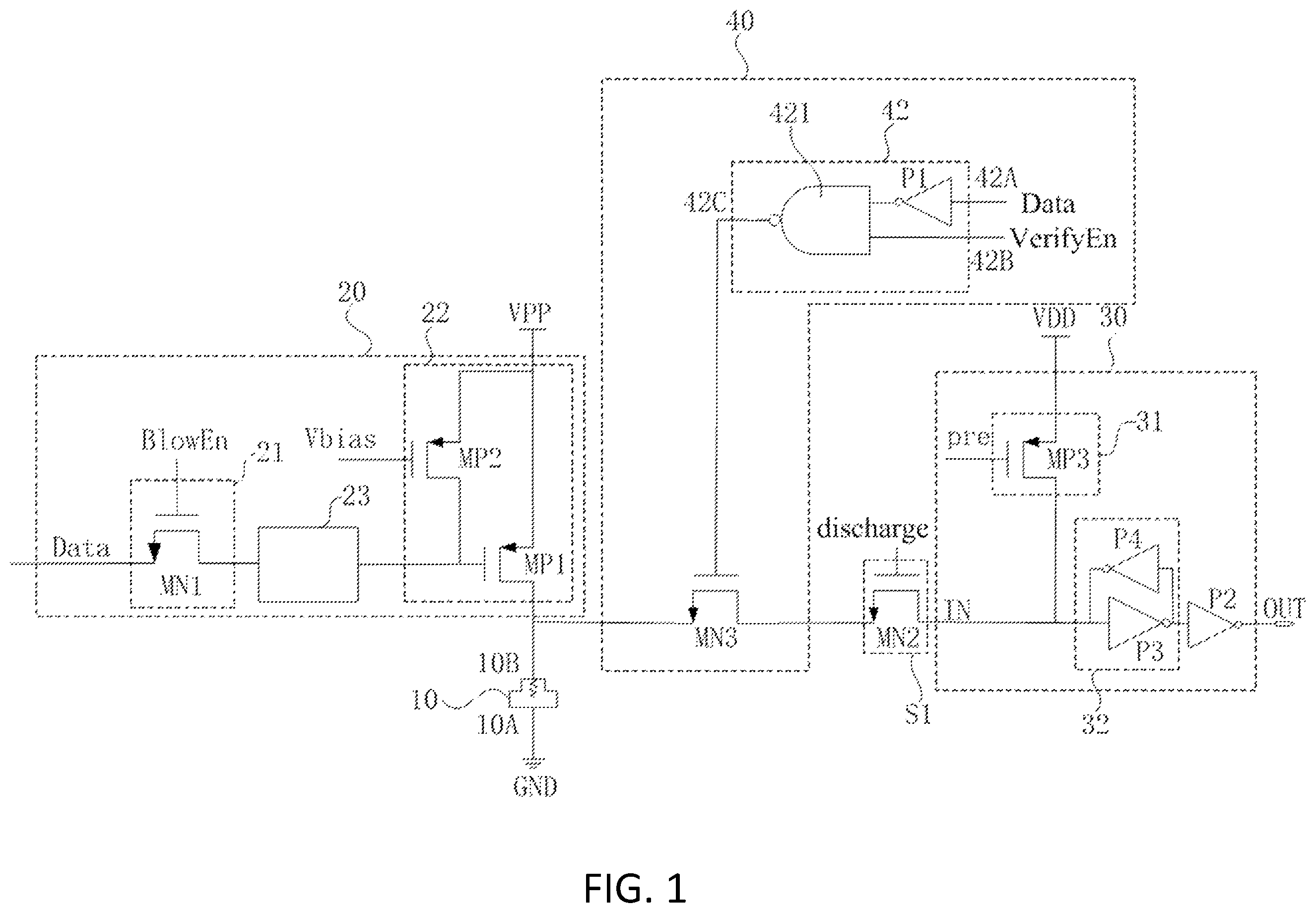 Patent US12488849 — Anti-fuse circuit and anti-fuse unit programming state verification method — Figure 1