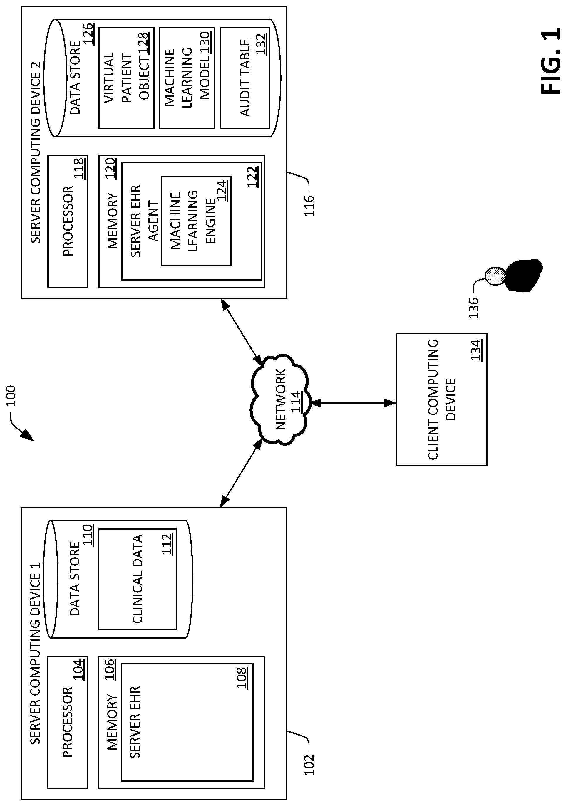 Patent US12488863 — Electronic health records agent application for highlighting contextually relevant information — Figure 1