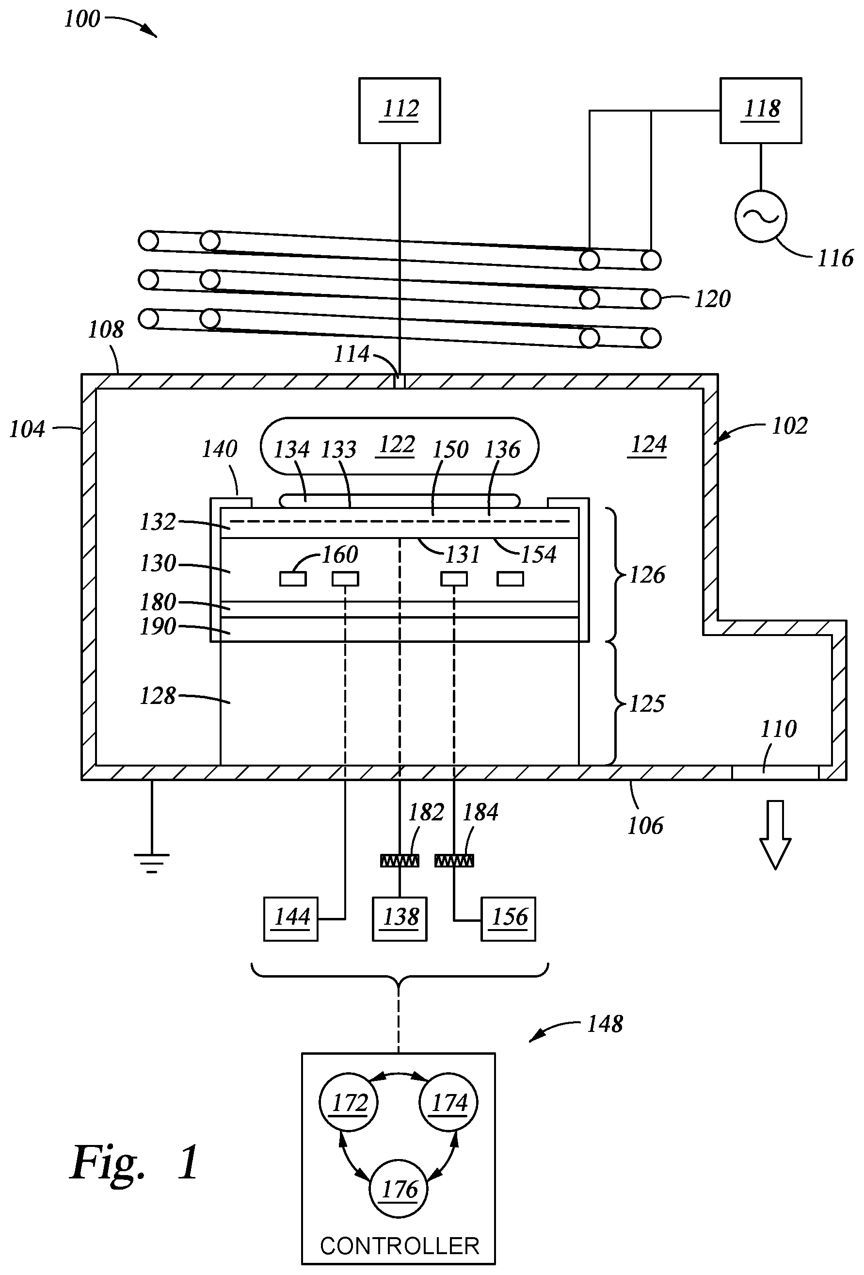 Patent US12488967 — Extreme uniformity heated substrate support assembly — Figure 1