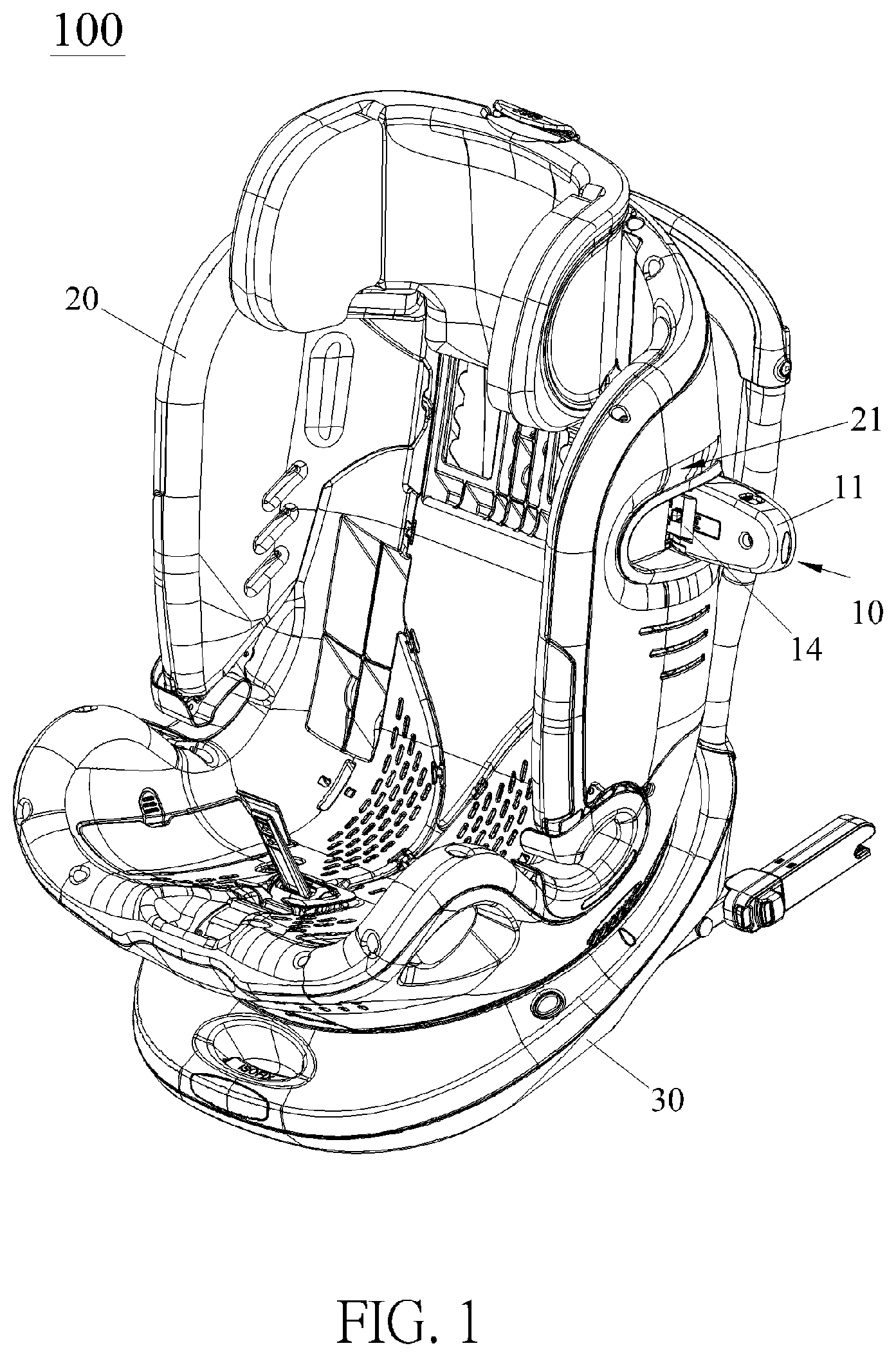 Patent US12491802 — Side impact protection mechanism — Figure 1