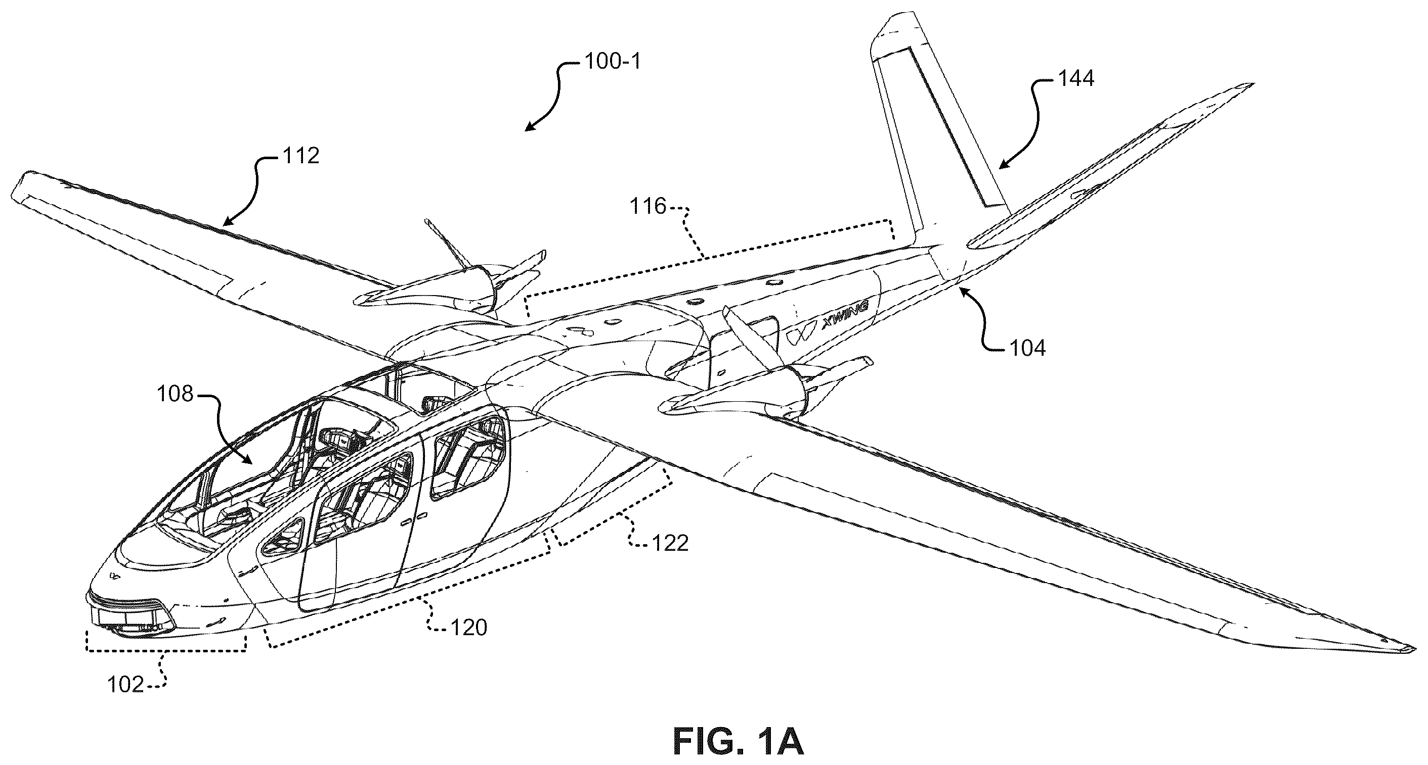 Patent US12492020 Figure 1 – Electric autonomous aircraft