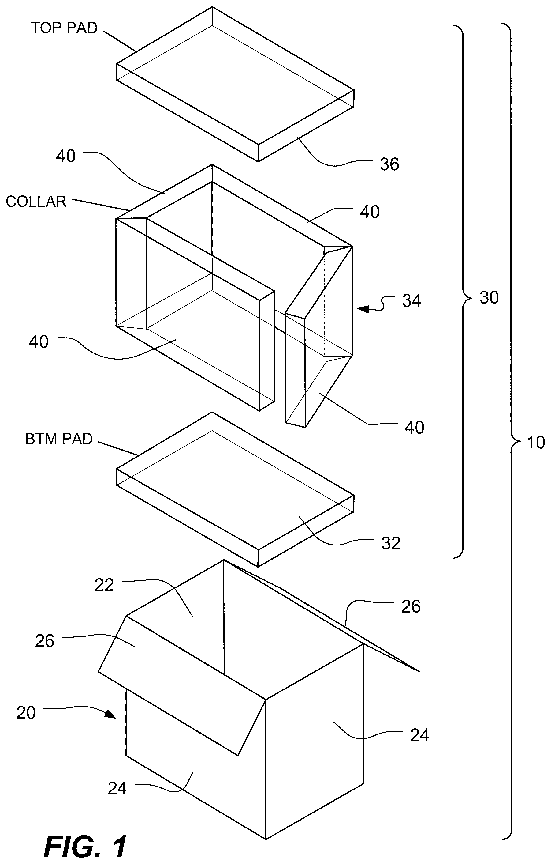 Patent US12492063 — Recyclable insert for shipping container — Figure 1