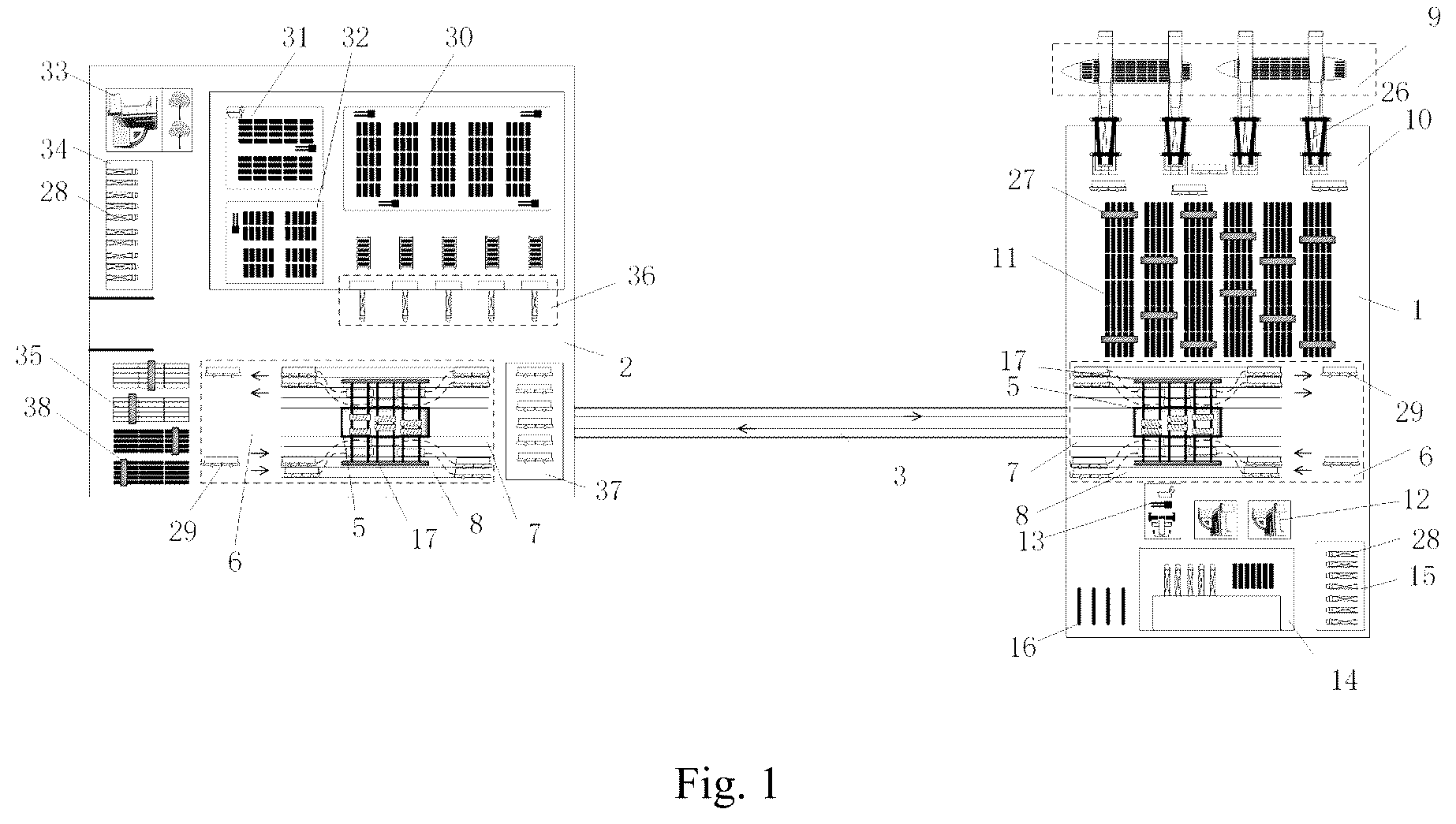Patent US12492087 Figure 1 – Underground container logistics loading and unloading system based on deep underground passage