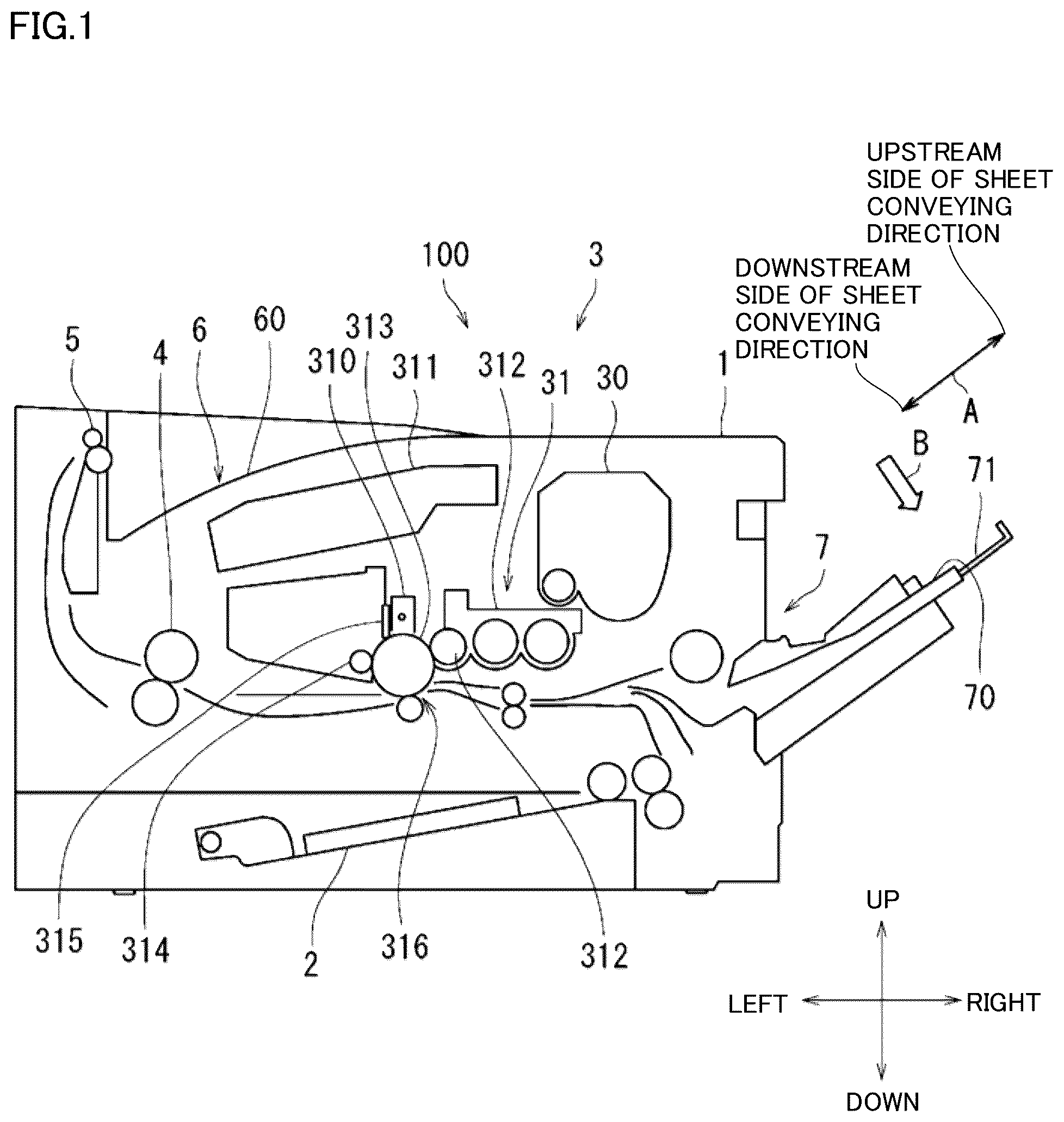 Patent US12492090 — Sheet conveying device and image forming apparatus — Figure 1