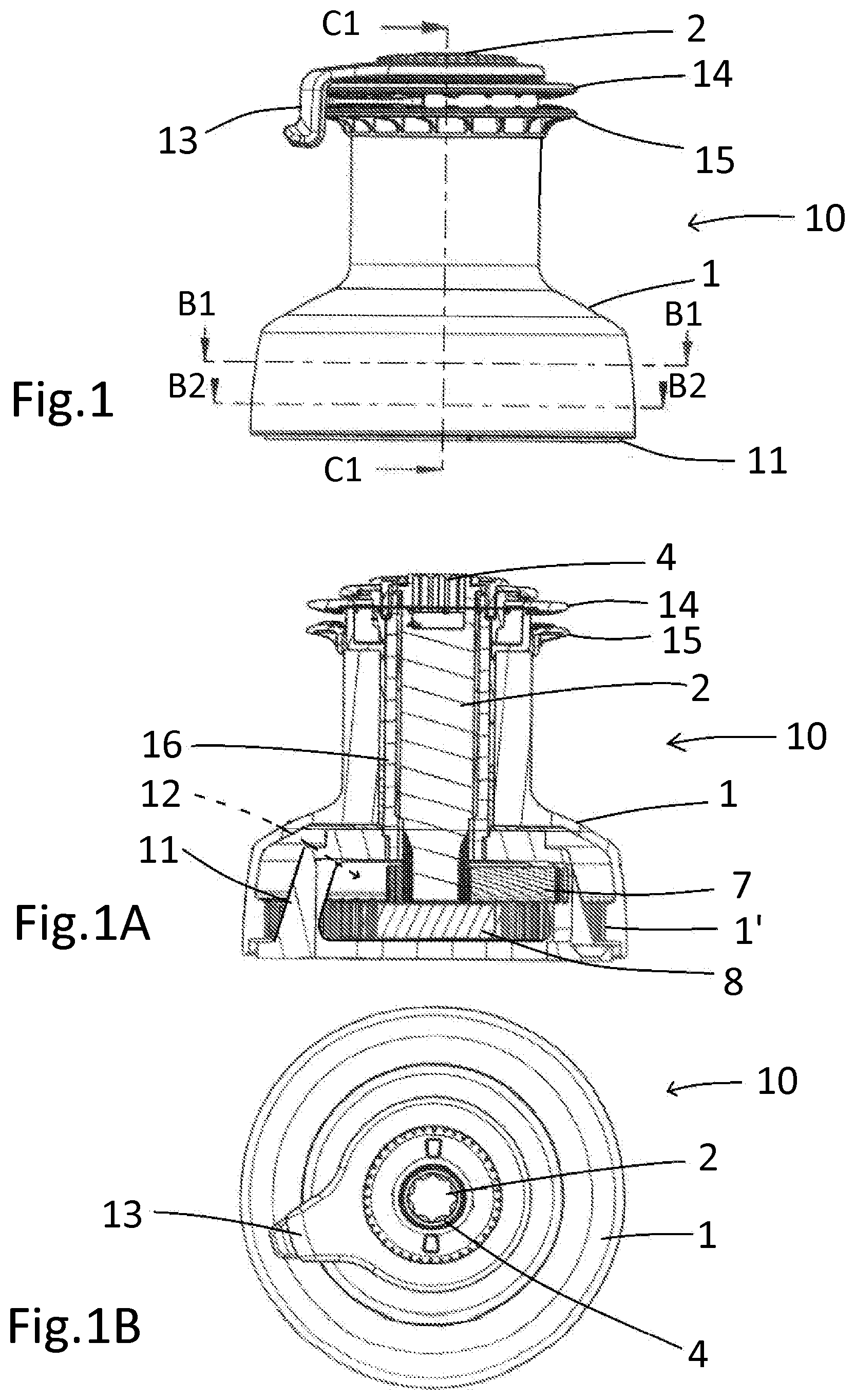 Patent US12492106 — Winch arrangement for a sailing boat — Figure 1