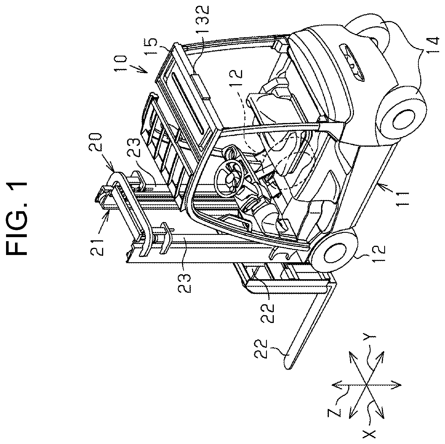 Patent US12492108 — Industrial vehicle — Figure 1