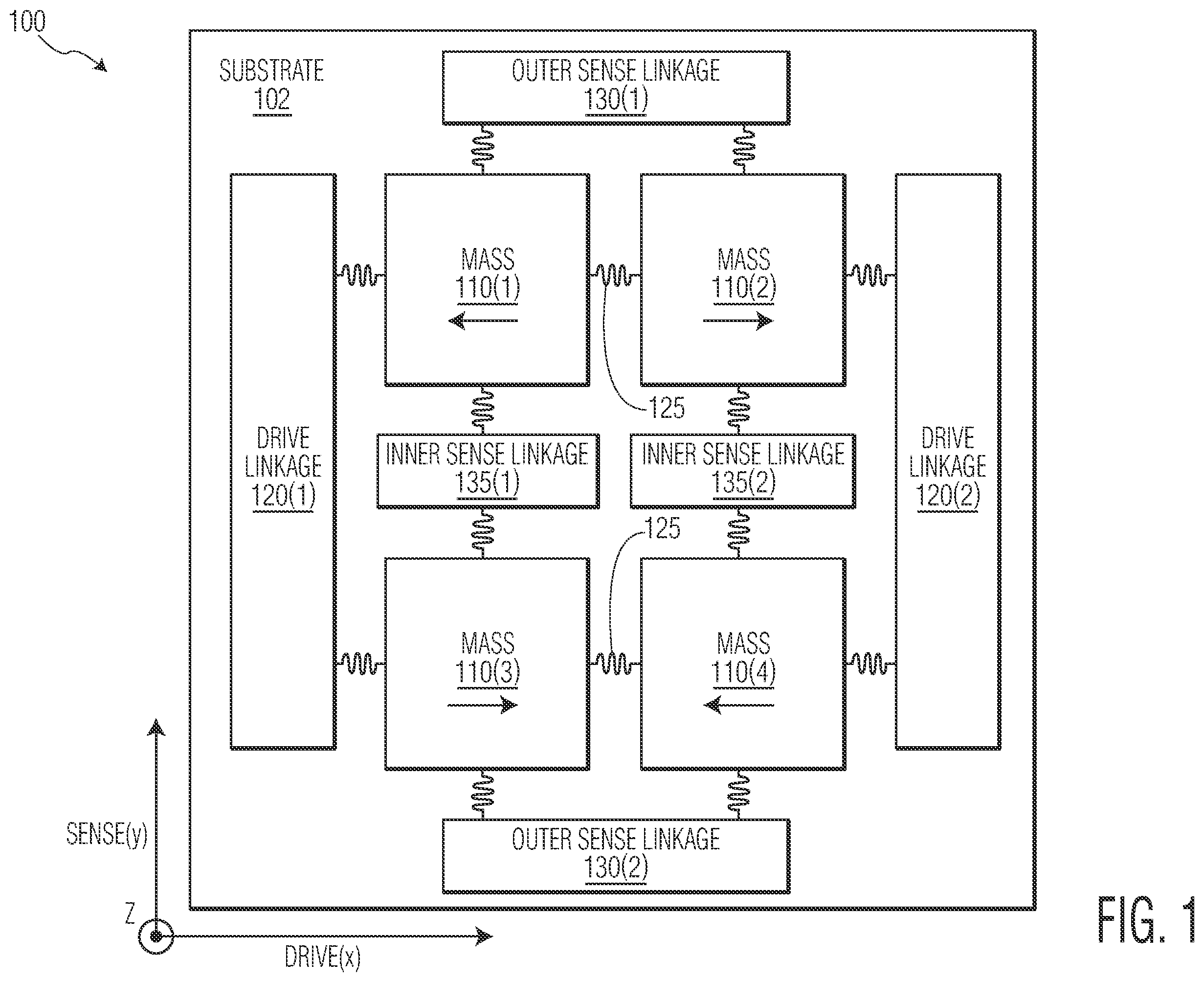 Patent US12492119 Figure 1 – Common mode rejection structures for mems devices