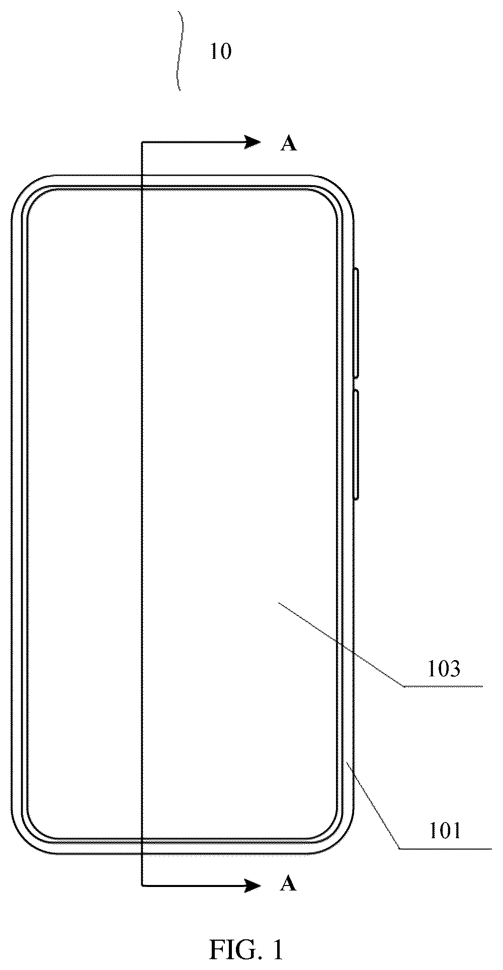 Patent US12492319 — Finish coat composition, composite material, middle frame of electronic device, housing of electronic device, and electronic device — Figure 1