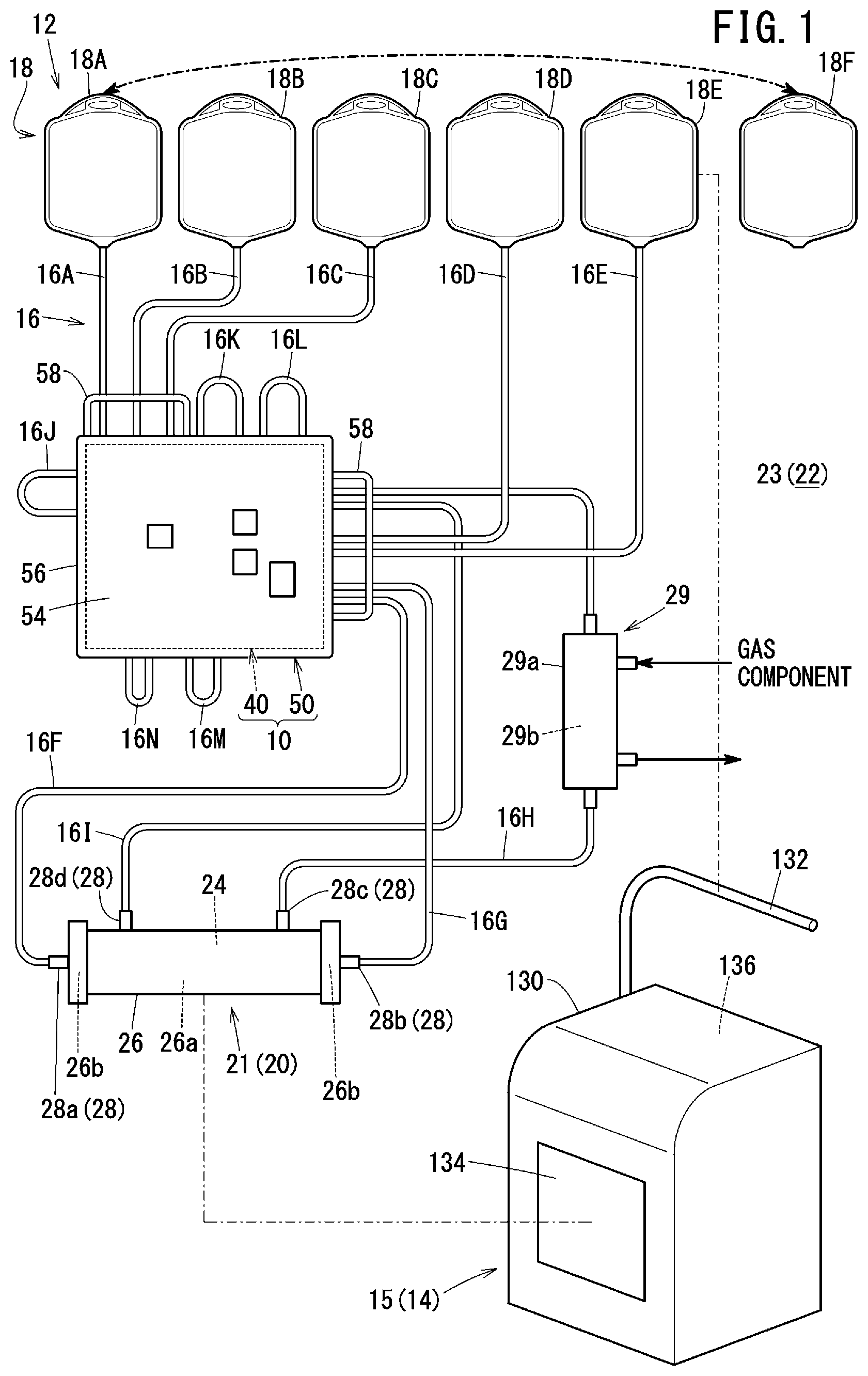 Patent US12492366 — Biological component treatment system, biological component treatment device, and cell culturing method — Figure 1